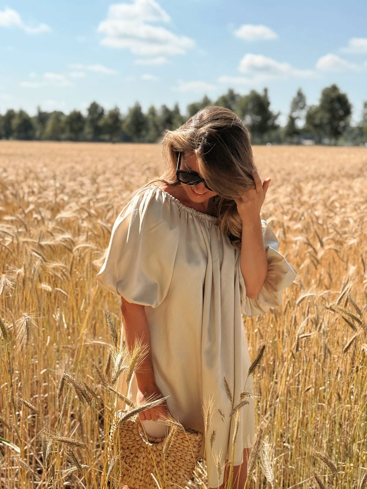 Milo Dress Off Shoulder Ecru
