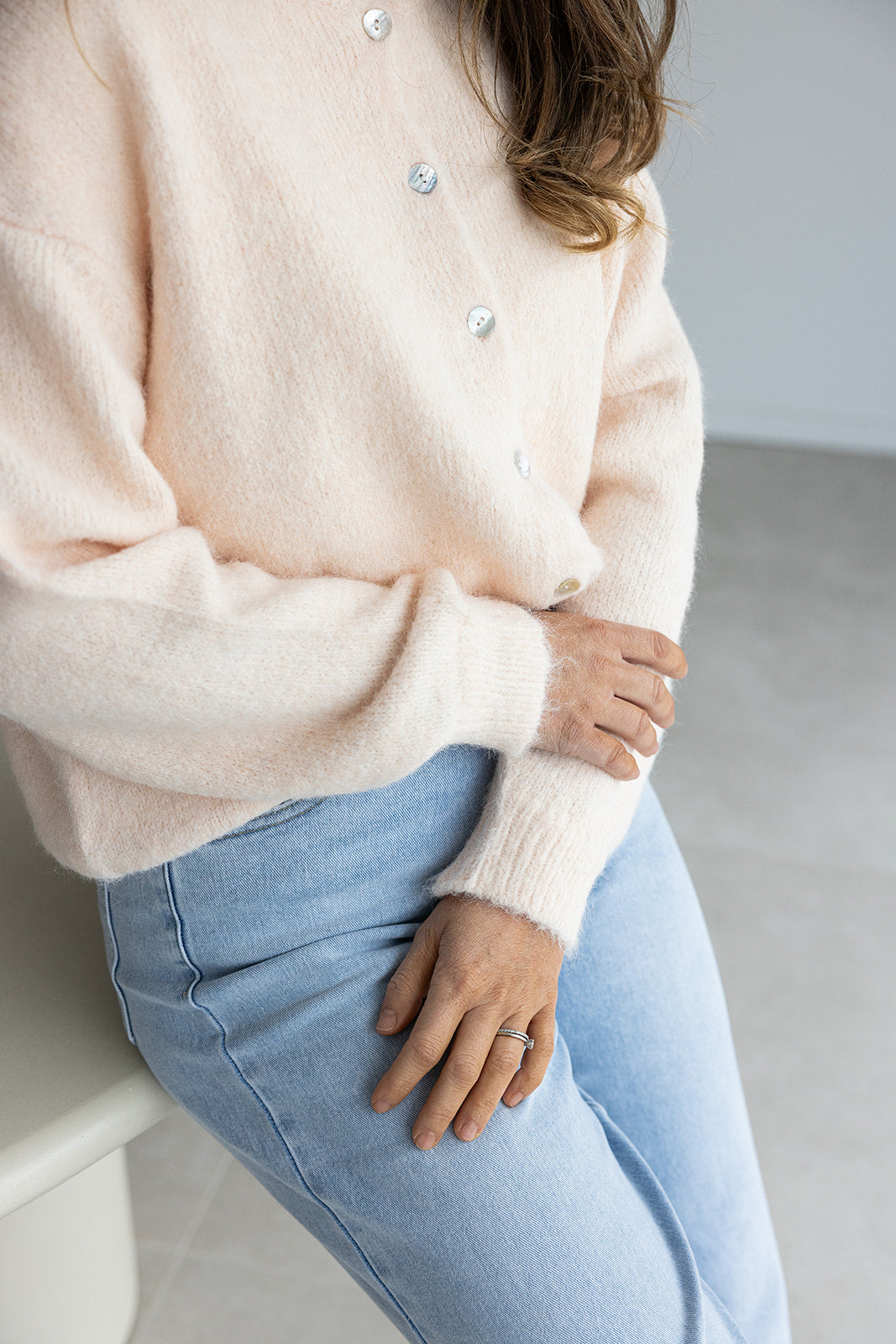 Aimee Gilet Knit Lichtroze
