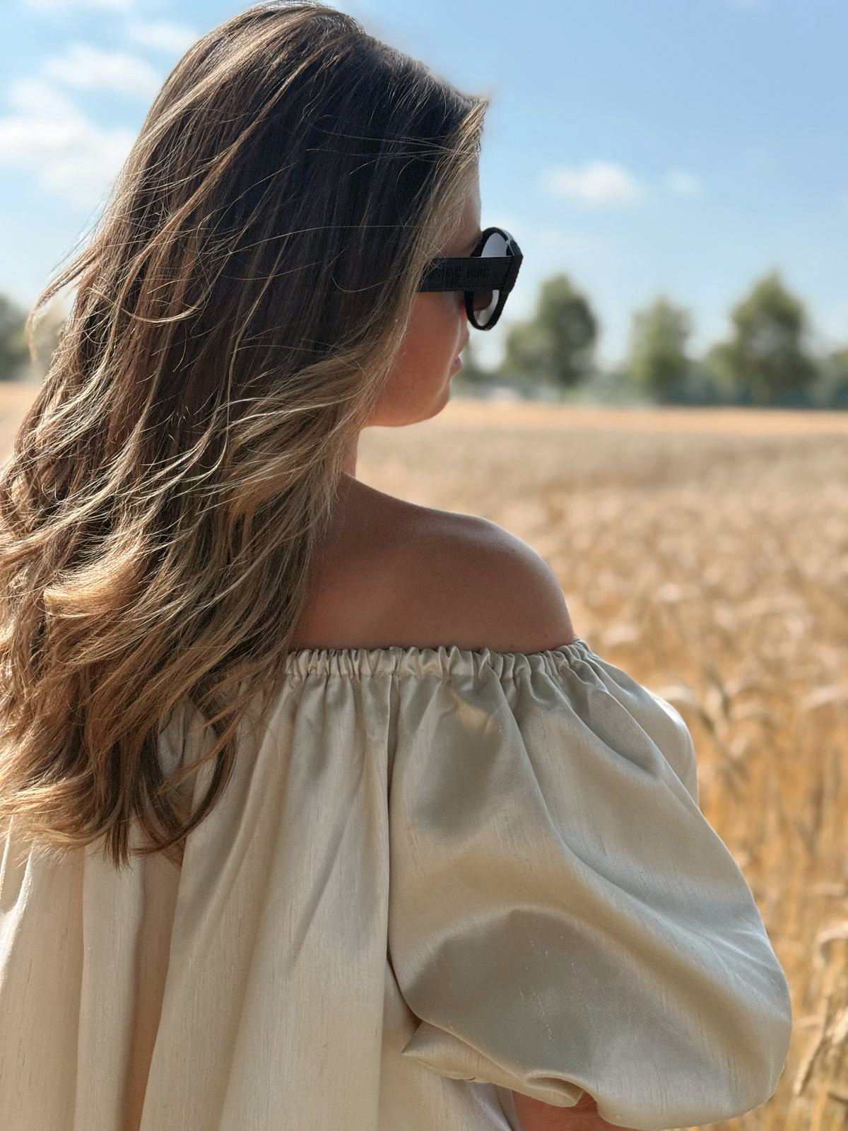Milo Dress Off Shoulder Ecru