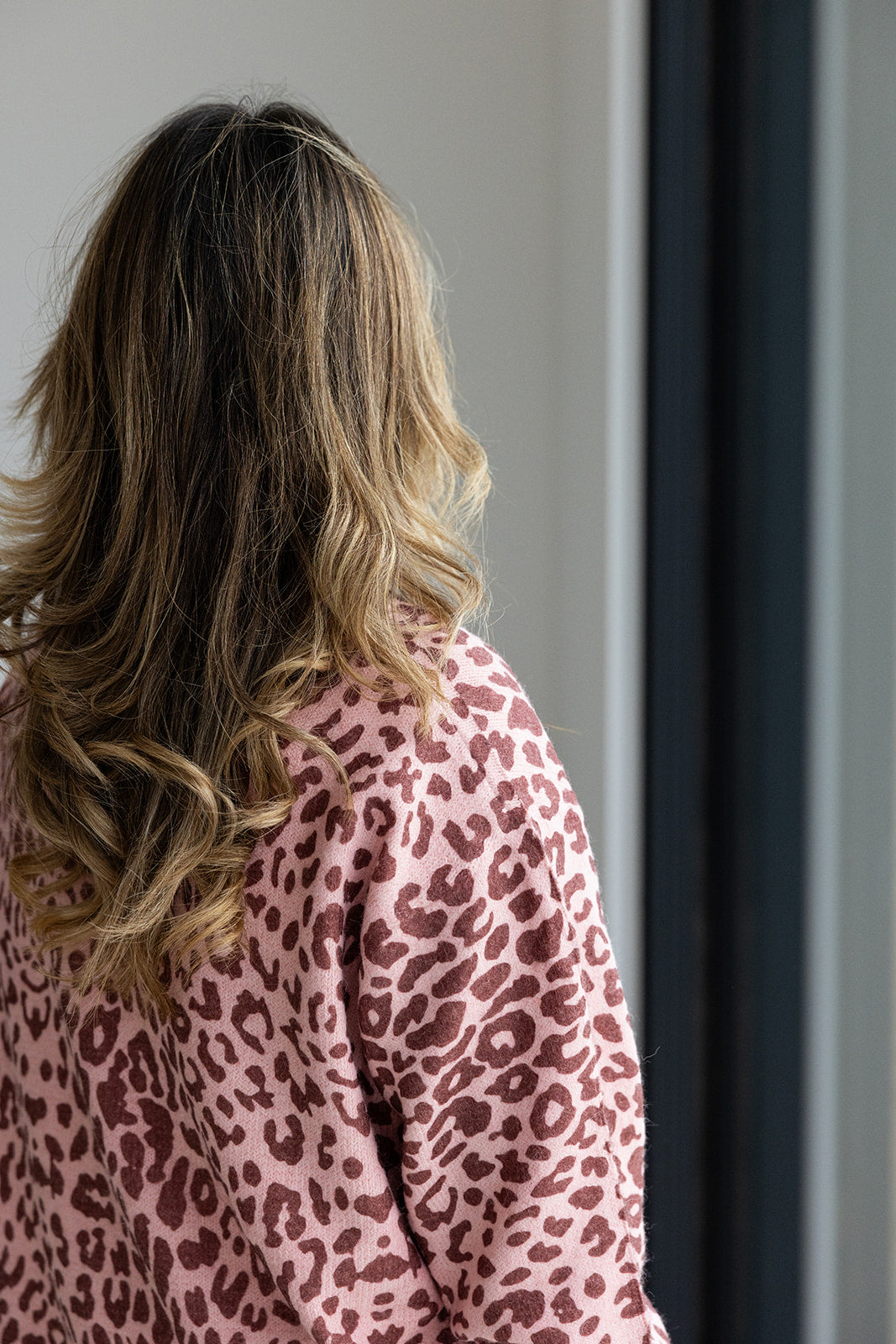 Cherry Gilet Leopard Roze