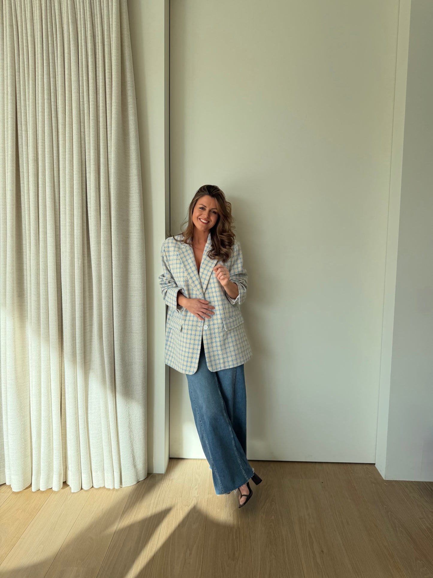 Coco Blazer Carreaux Blauw