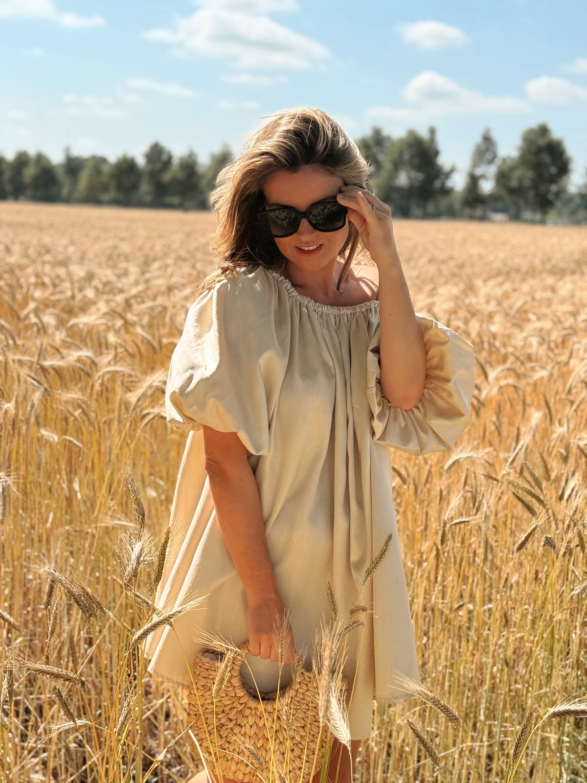 Milo Dress Off Shoulder Ecru
