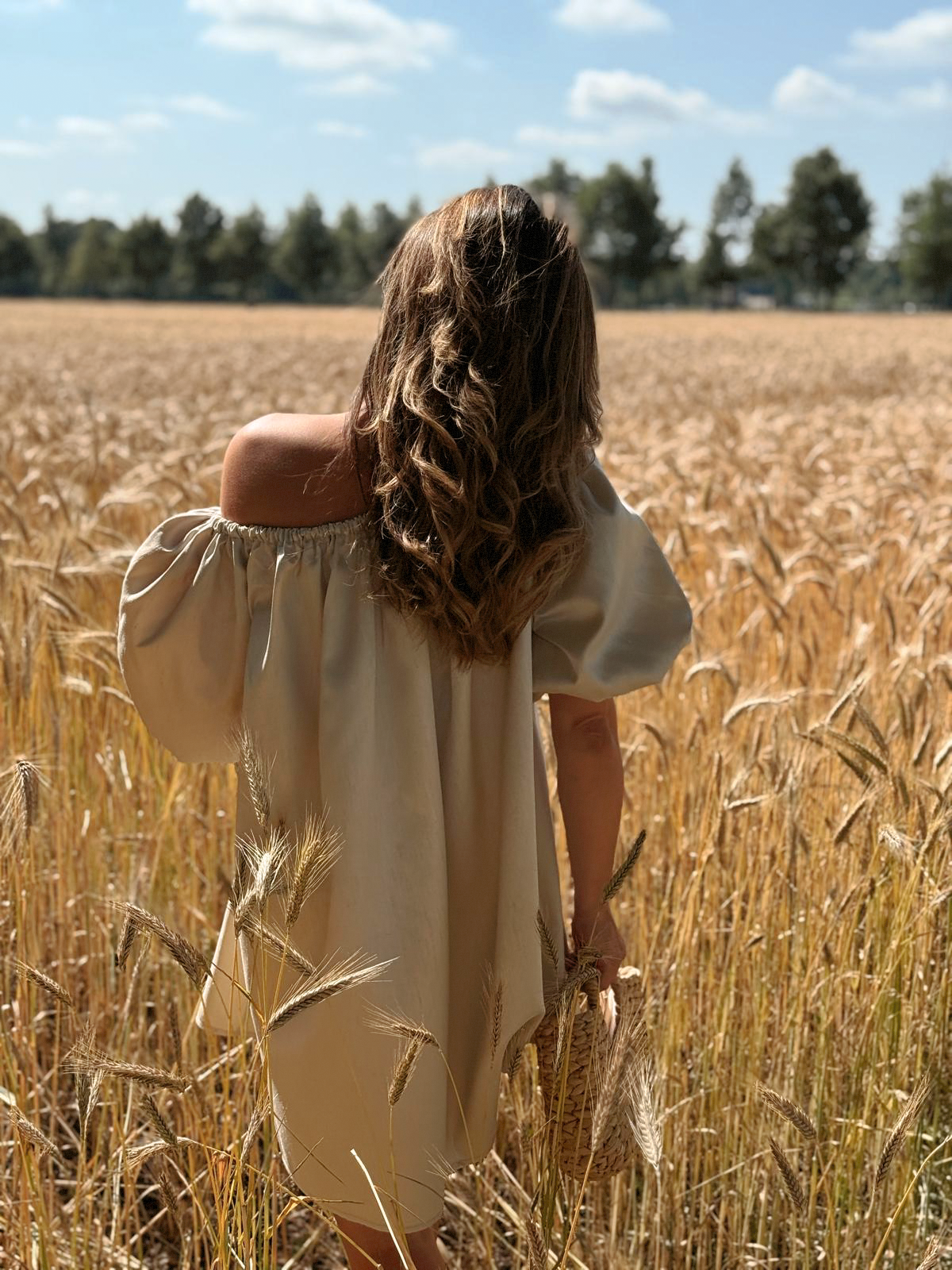 Milo Dress Off Shoulder Ecru