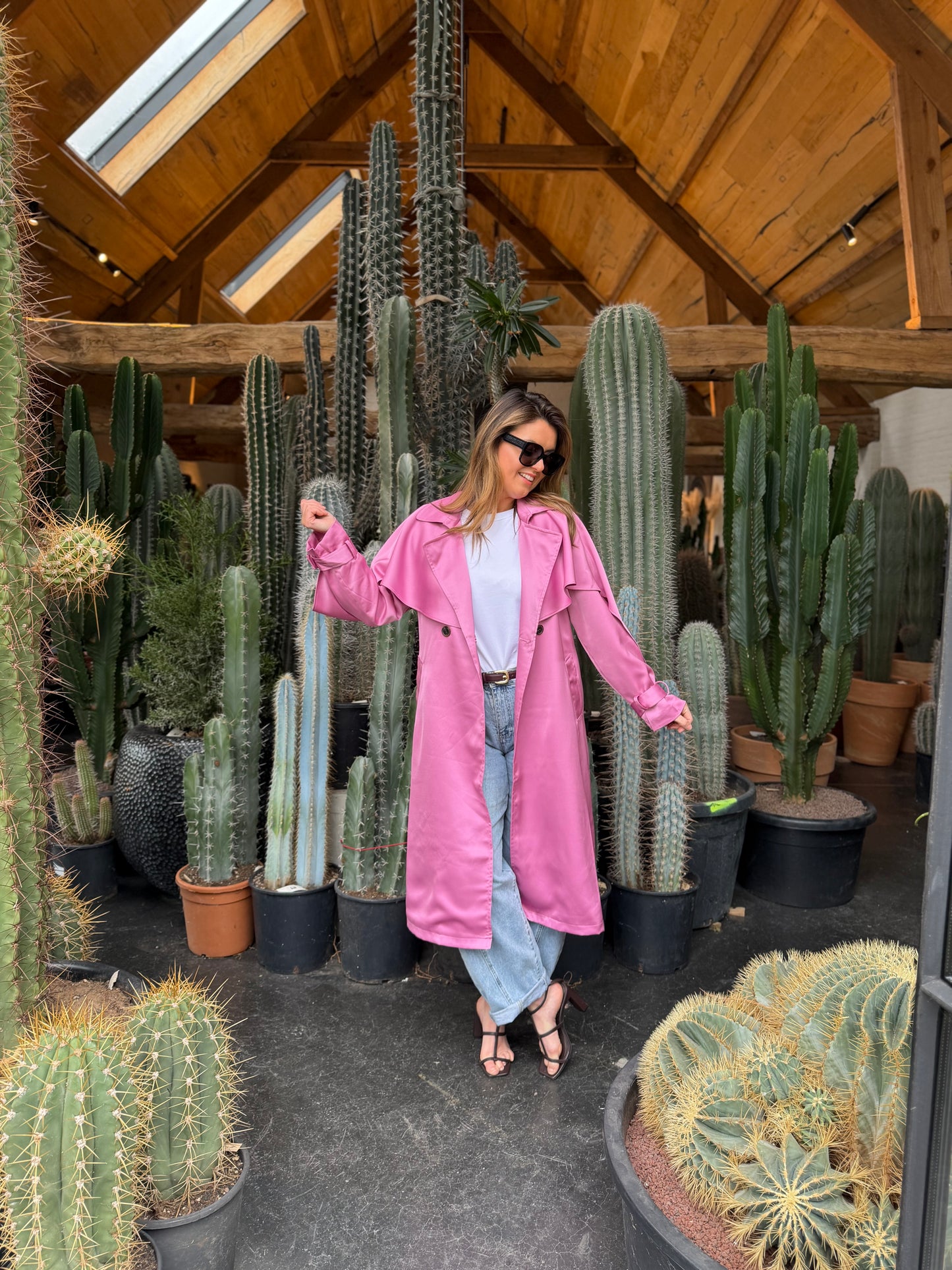 Fushia Trench Coat Pink