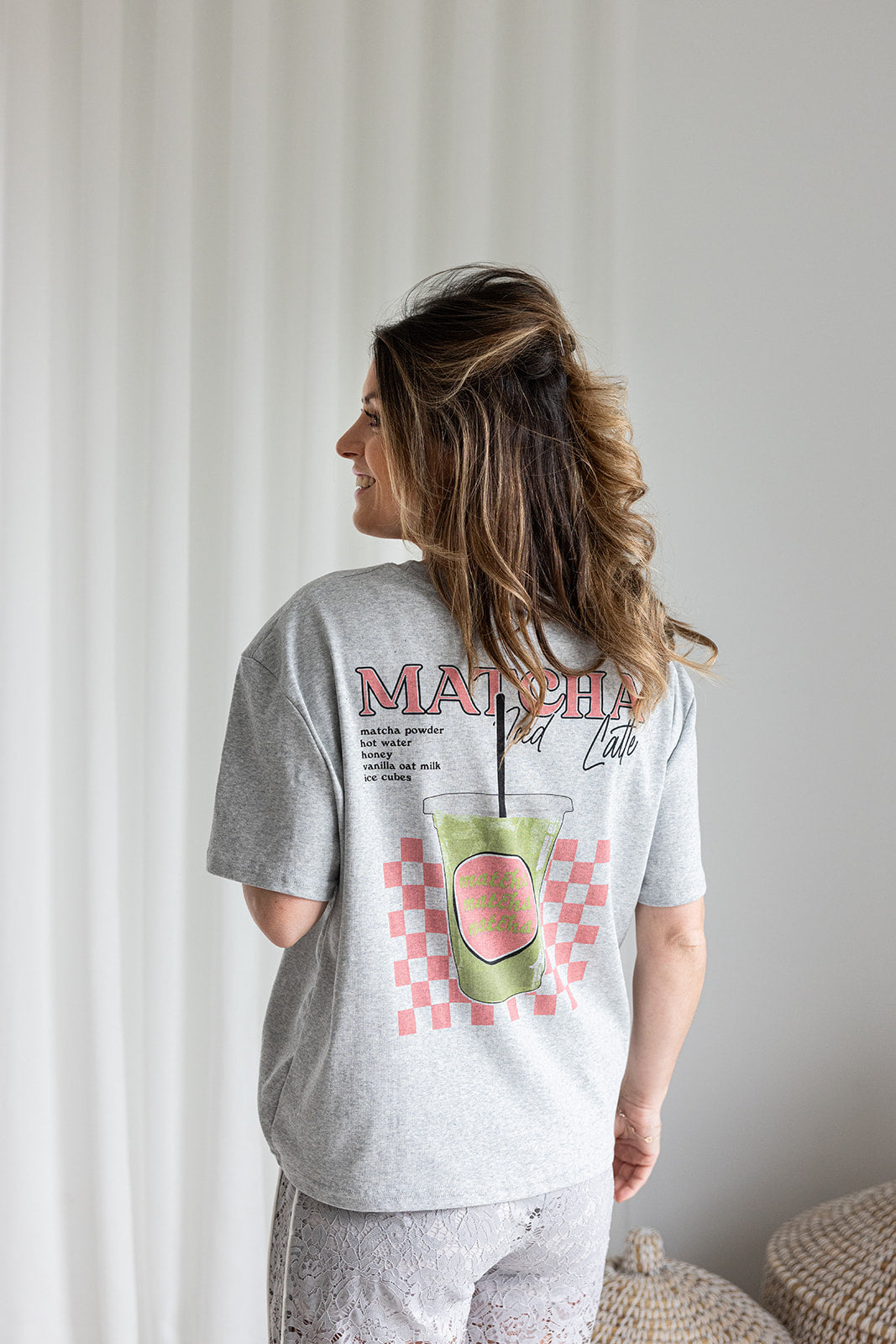 Matcha T-shirt Grijs