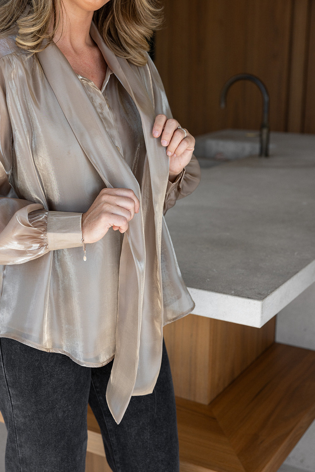 Silky Blouse Taupe