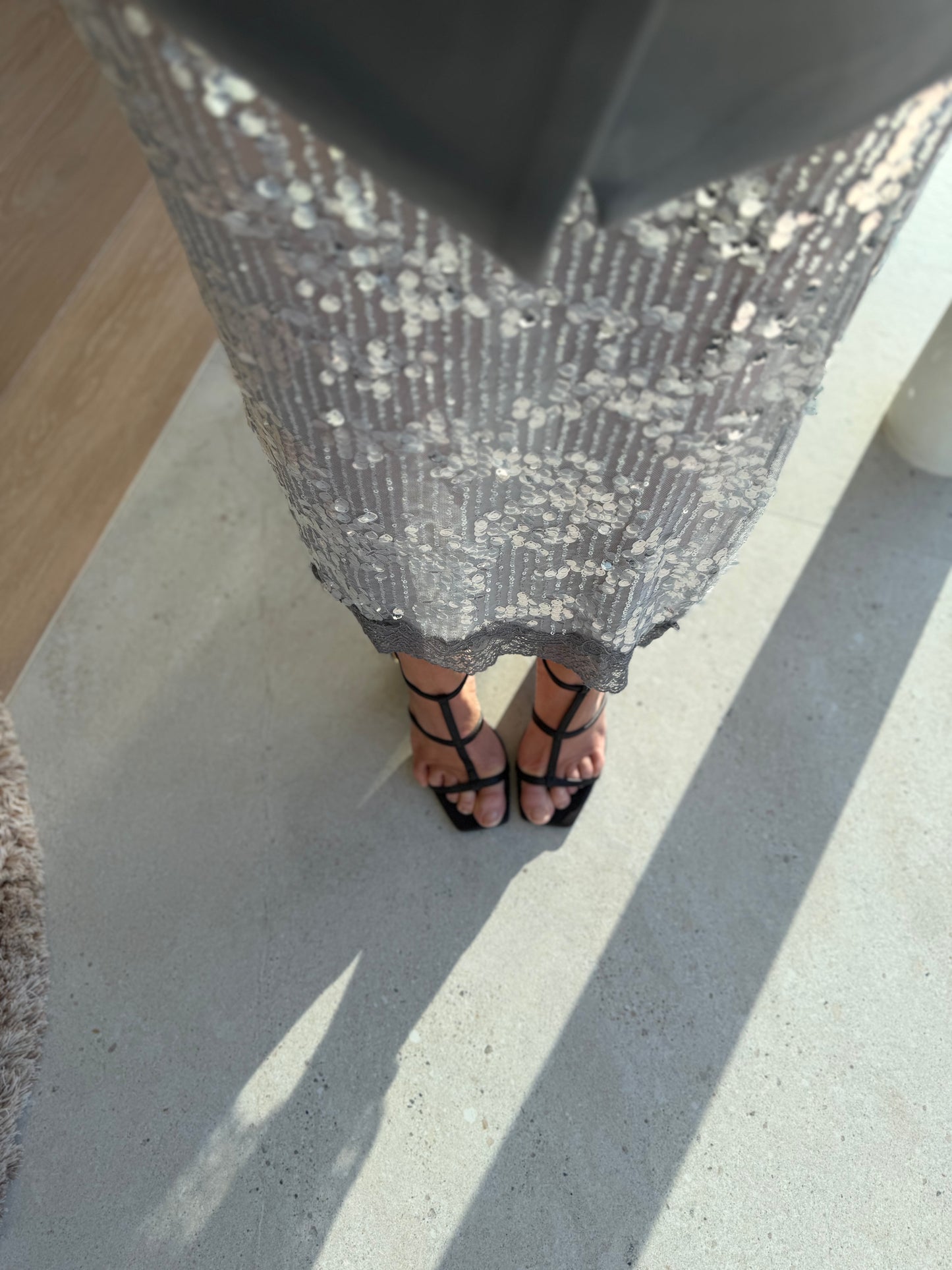 Babette Skirt Glitter Grijs