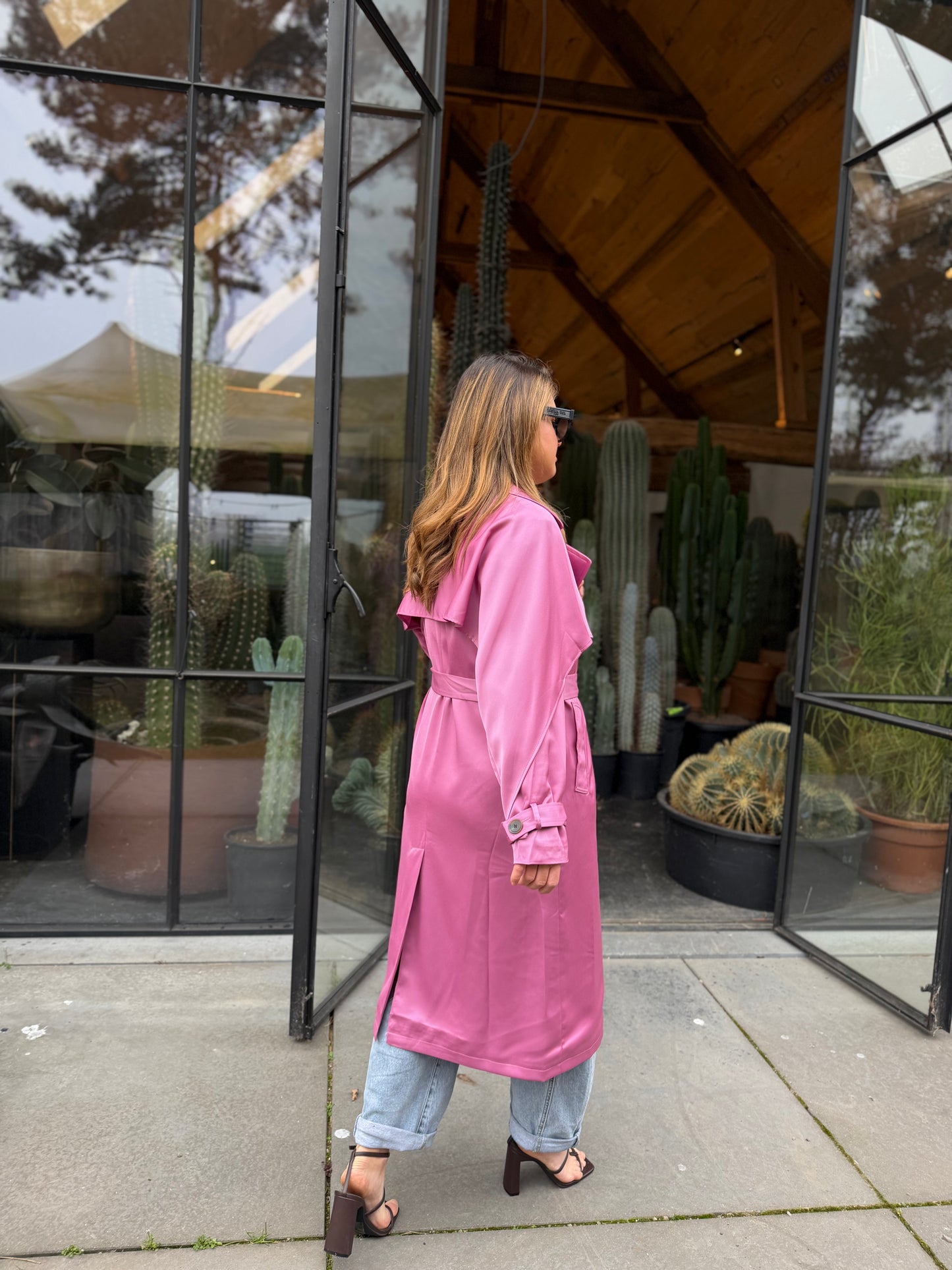 Fushia Trench Coat Pink