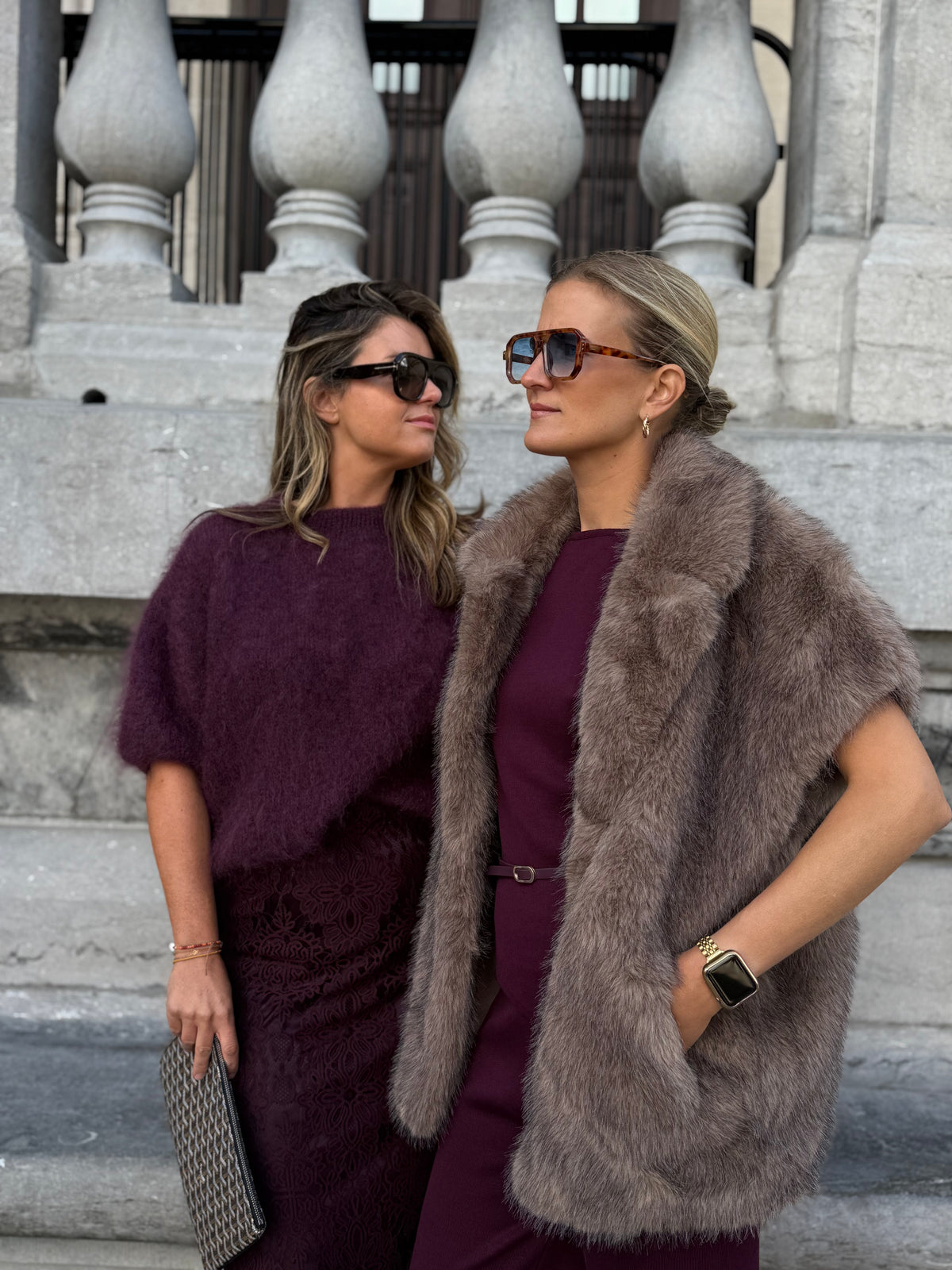 Vinci Mohair pull plum