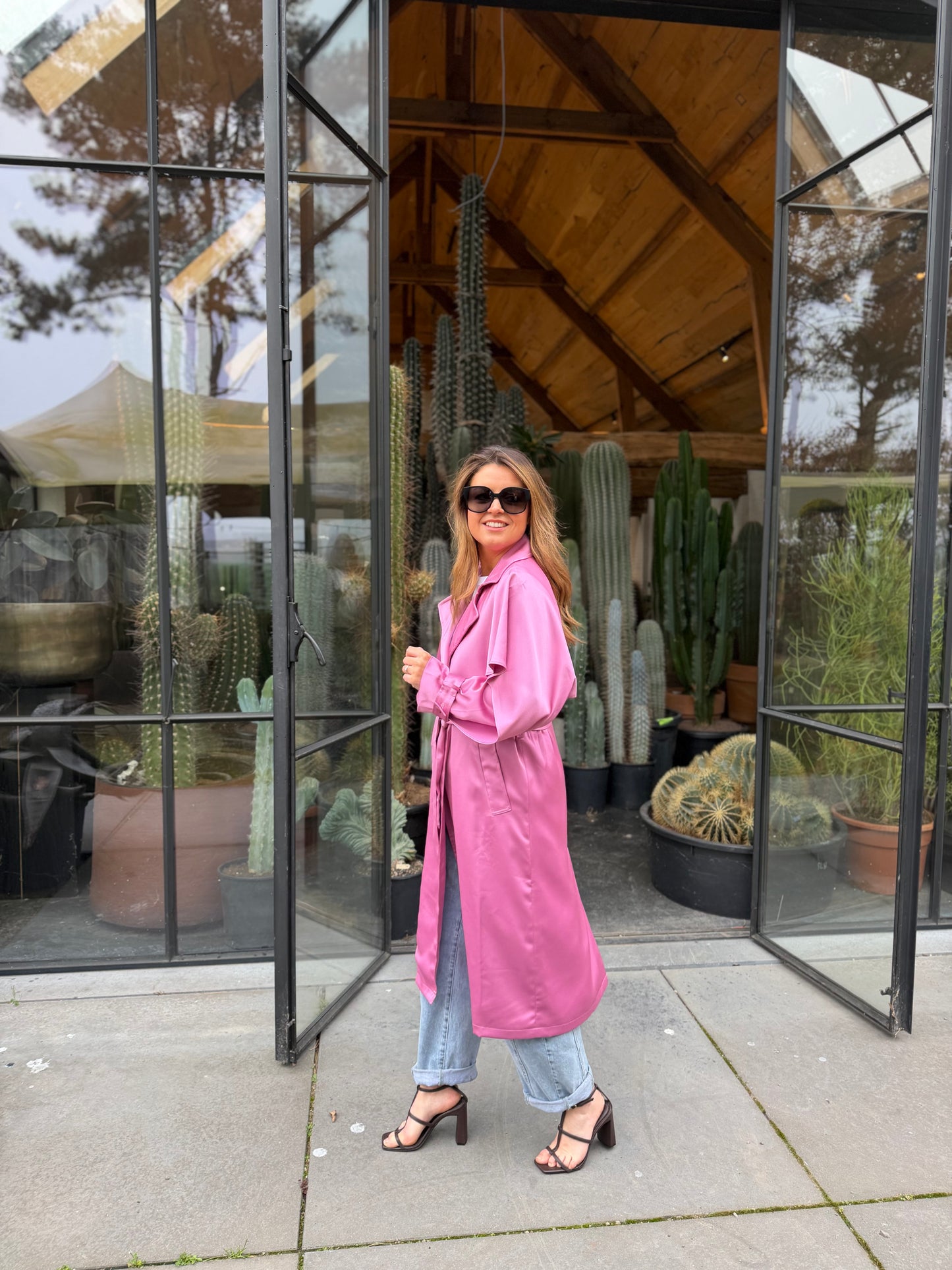 Fushia Trench Coat Pink