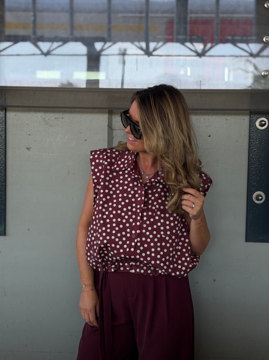 Pia Blouse bollen Bordeaux