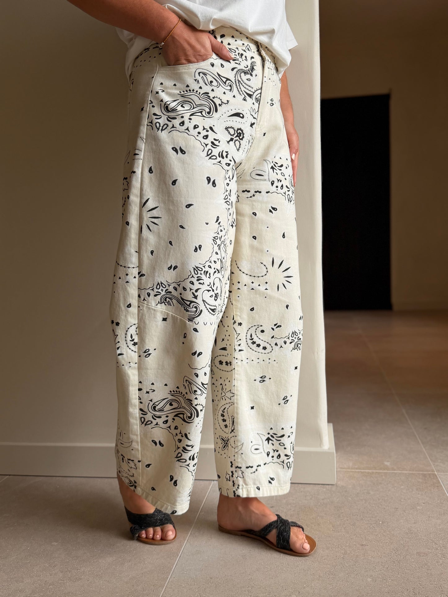 Bandana Pants Ecru
