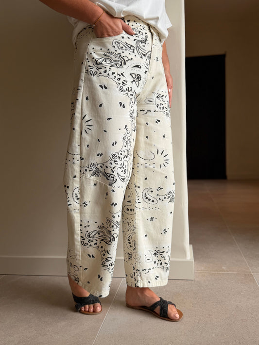 Bandana Pants Ecru