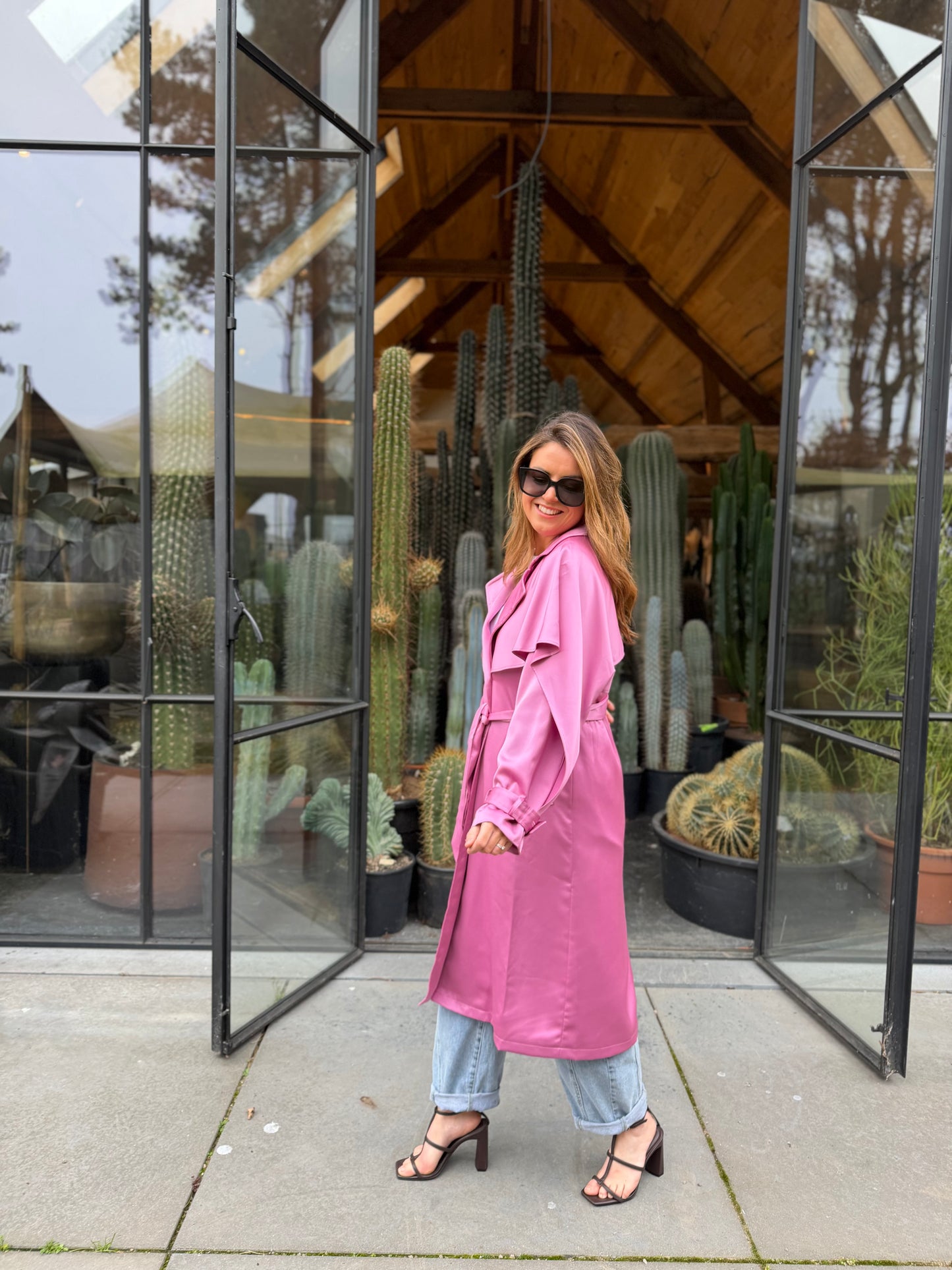 Fushia Trench Coat Pink