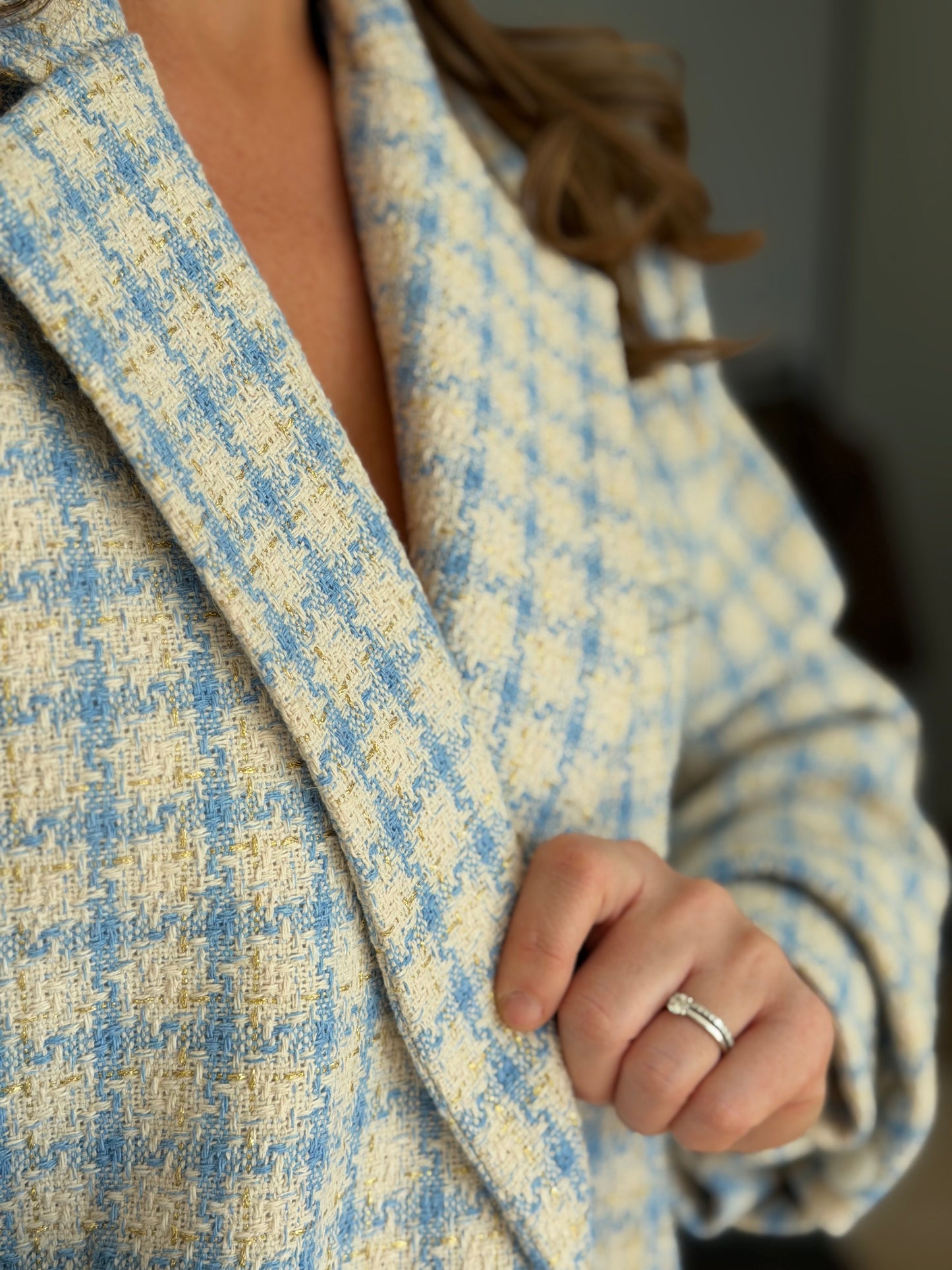 Coco Blazer Carreaux Blauw