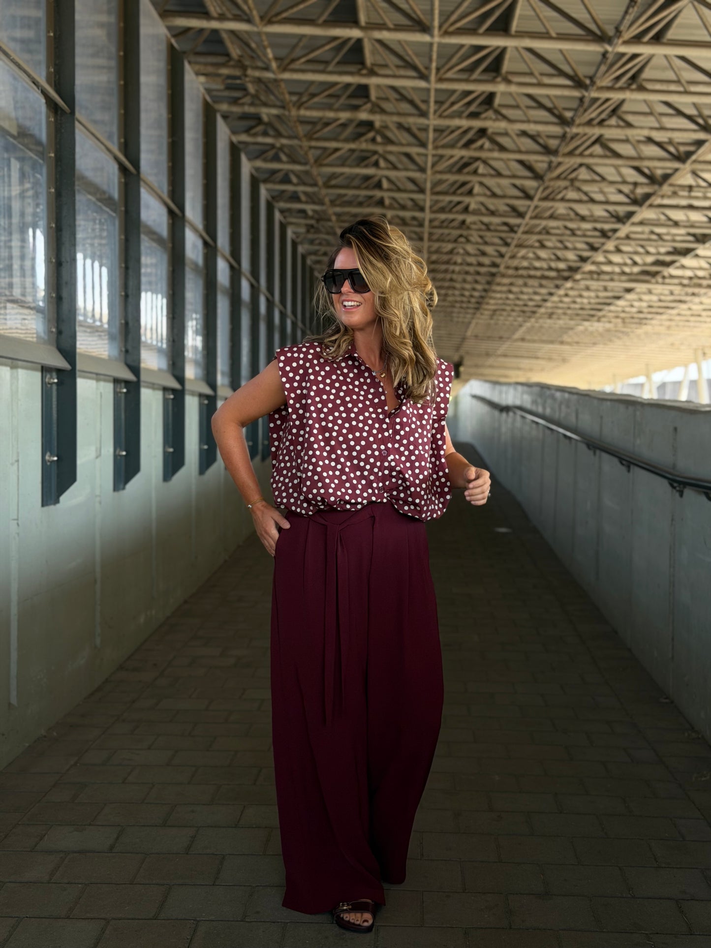 Pia Blouse bollen Bordeaux