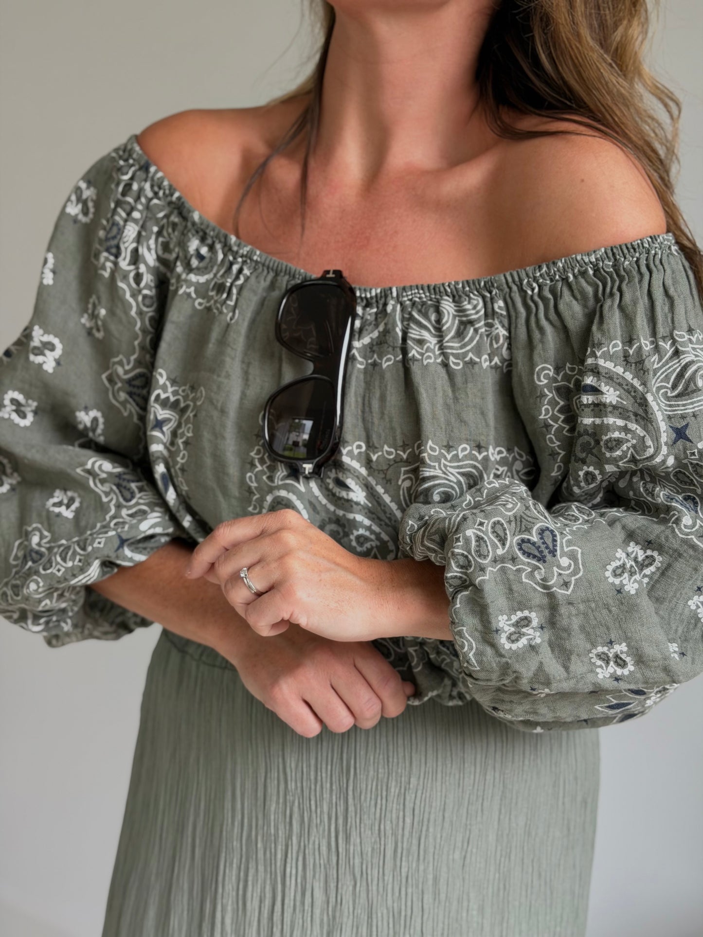 Bandana Off Shoulder Kaki