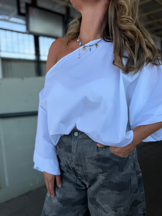 Aperol Off Shoulder Top Wit