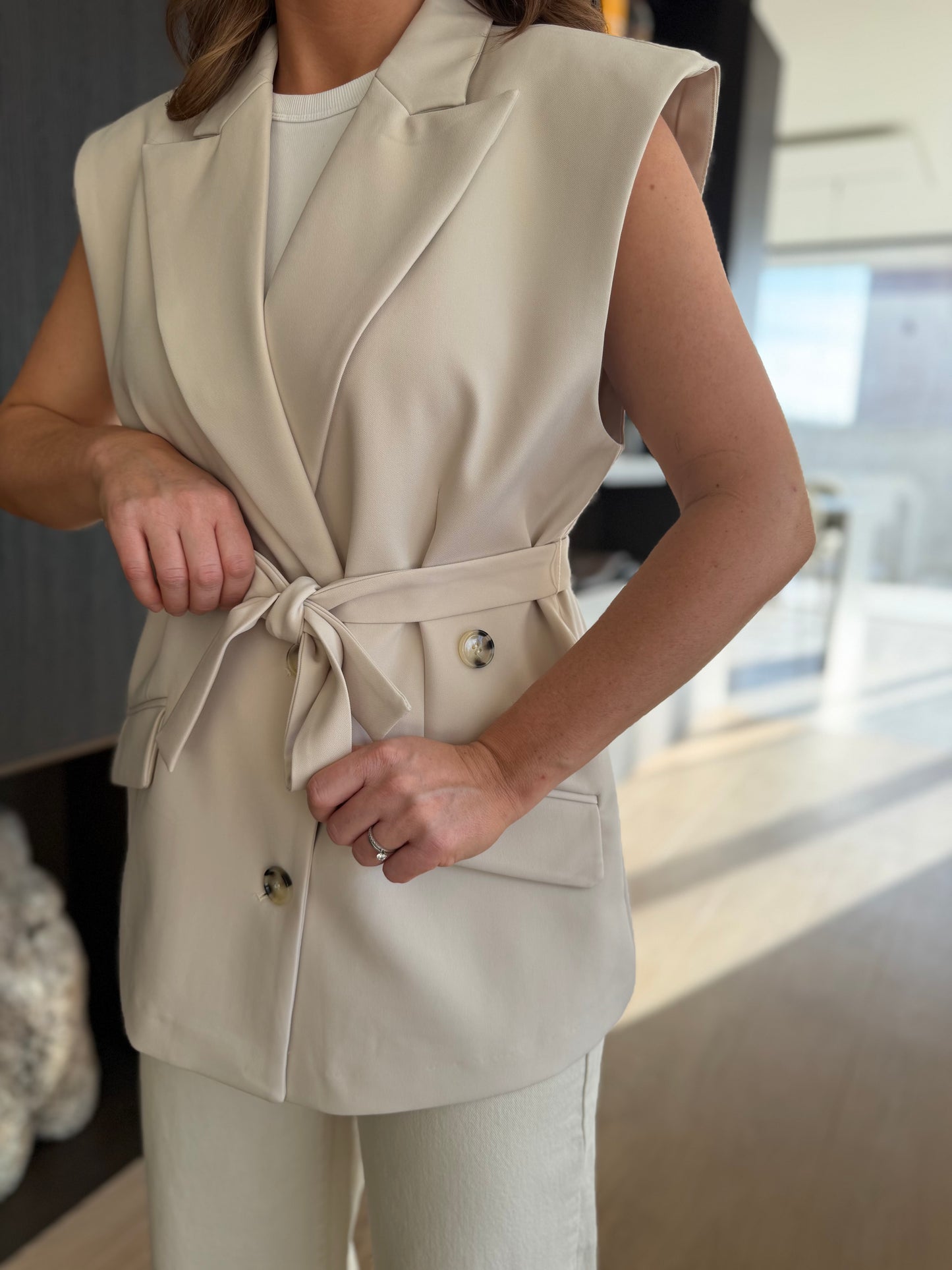 Noémie Blazer Gilet Ecru