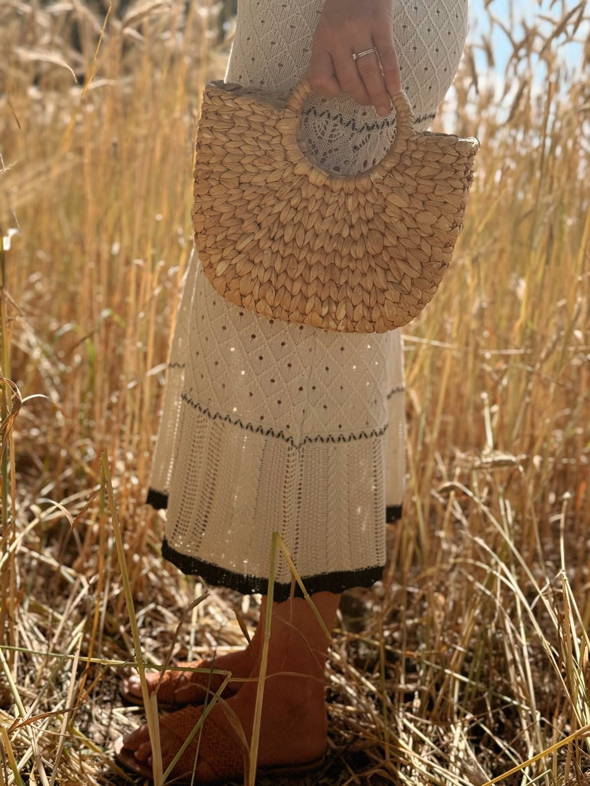 Liara Dress Ecru Zwart