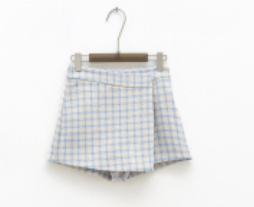 Coco Short Carreaux Blauw