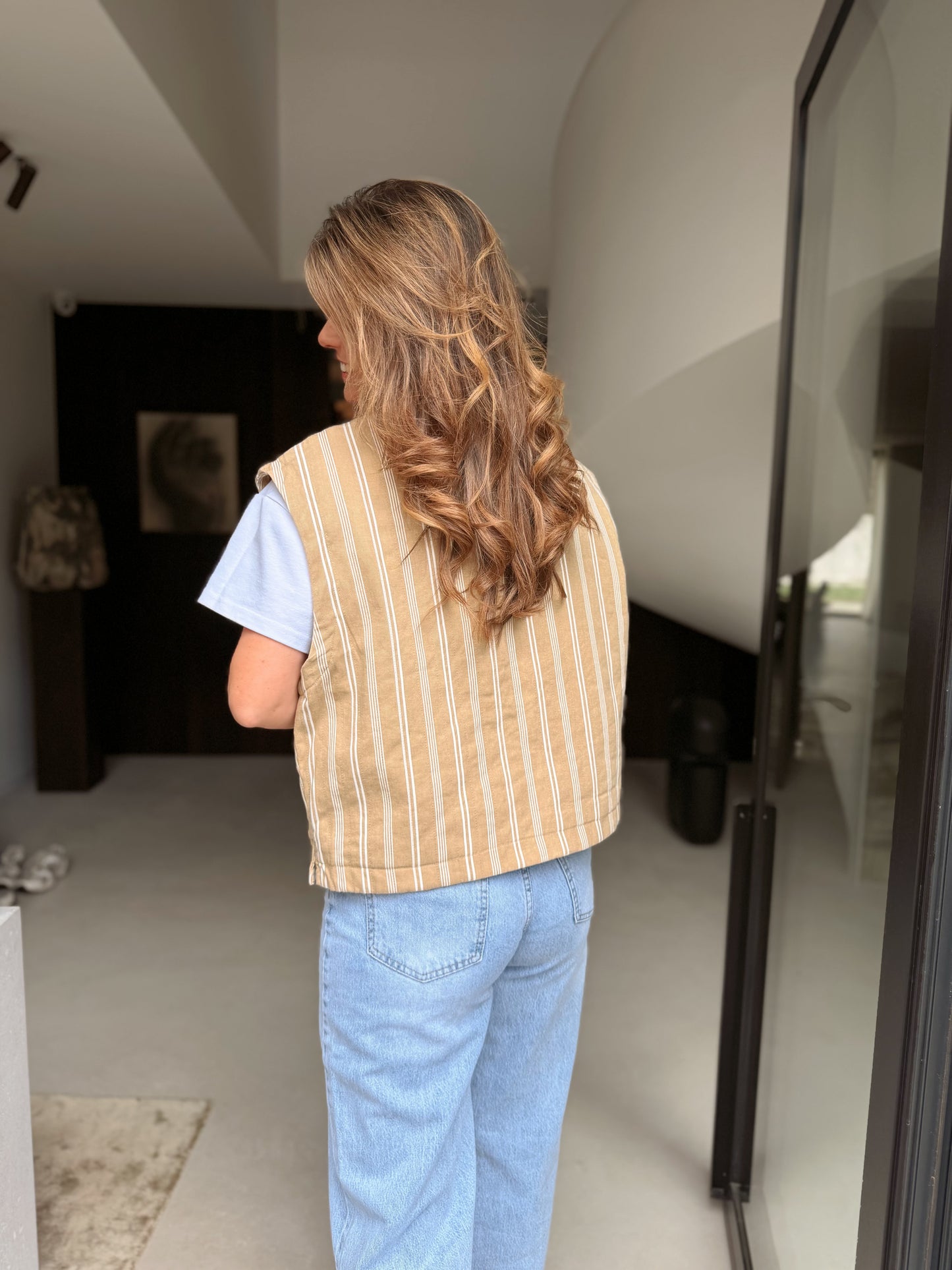 Gerbra Gilet Stripe Beige