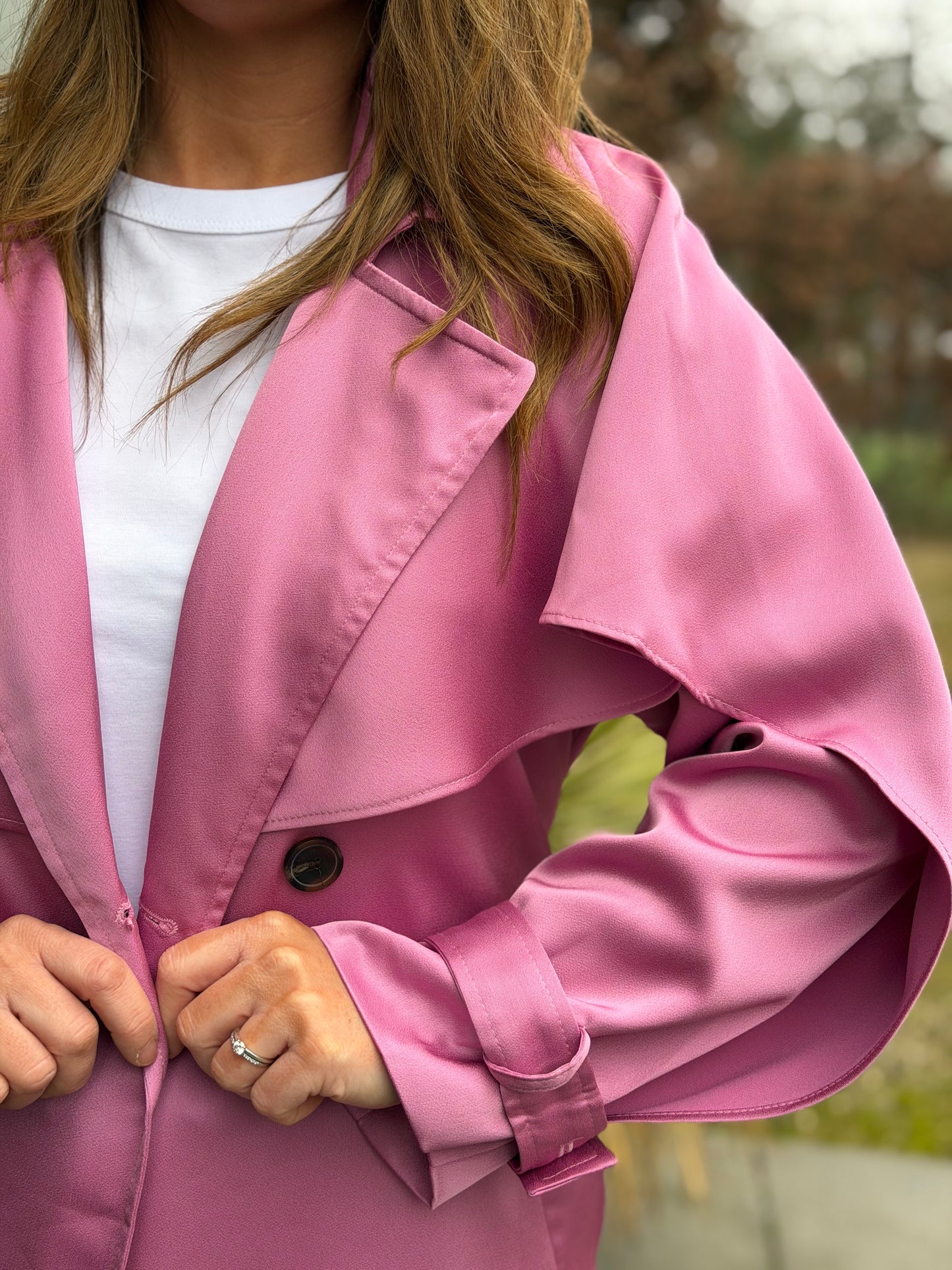 Fushia Trench Coat Pink