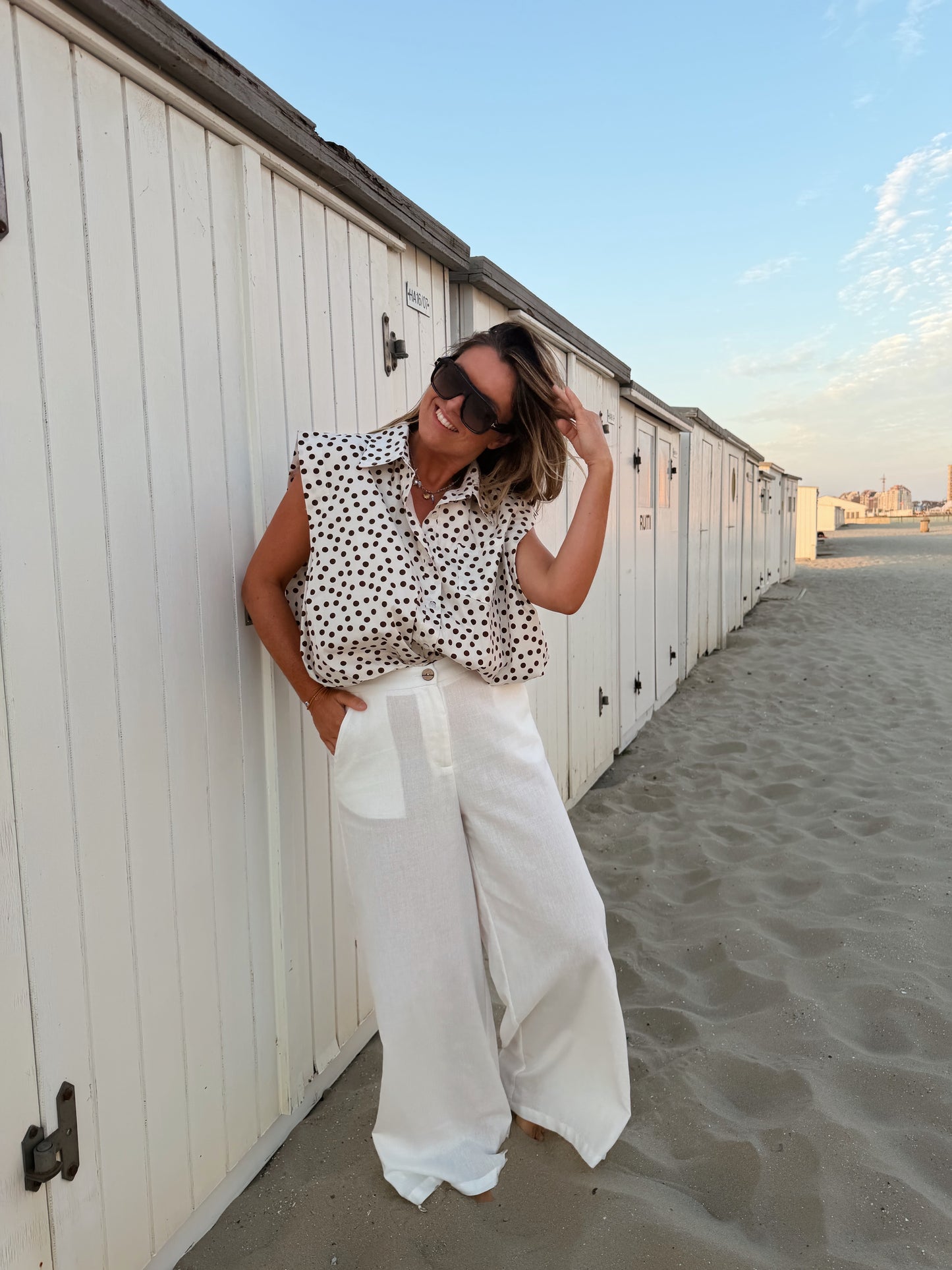 Martini Blouse Wit Bruin