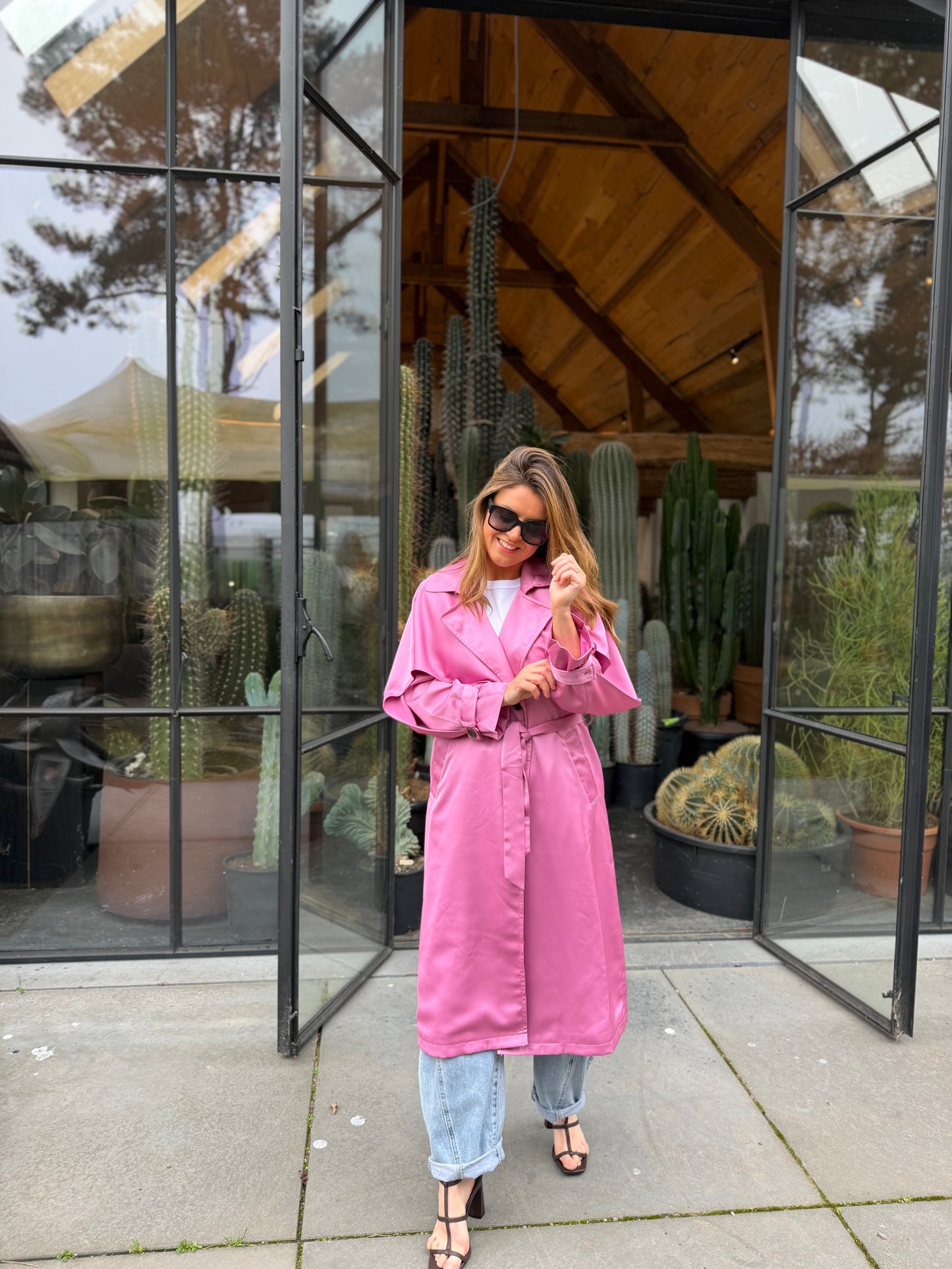 Fushia Trench Coat Pink