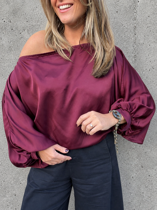 off shoulder blouse  Bordeaux