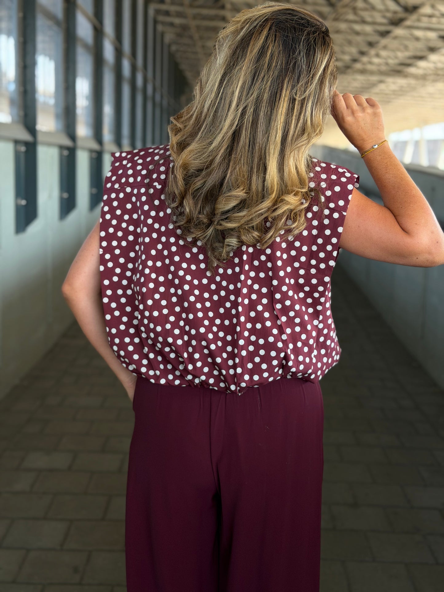 Pia Blouse bollen Bordeaux