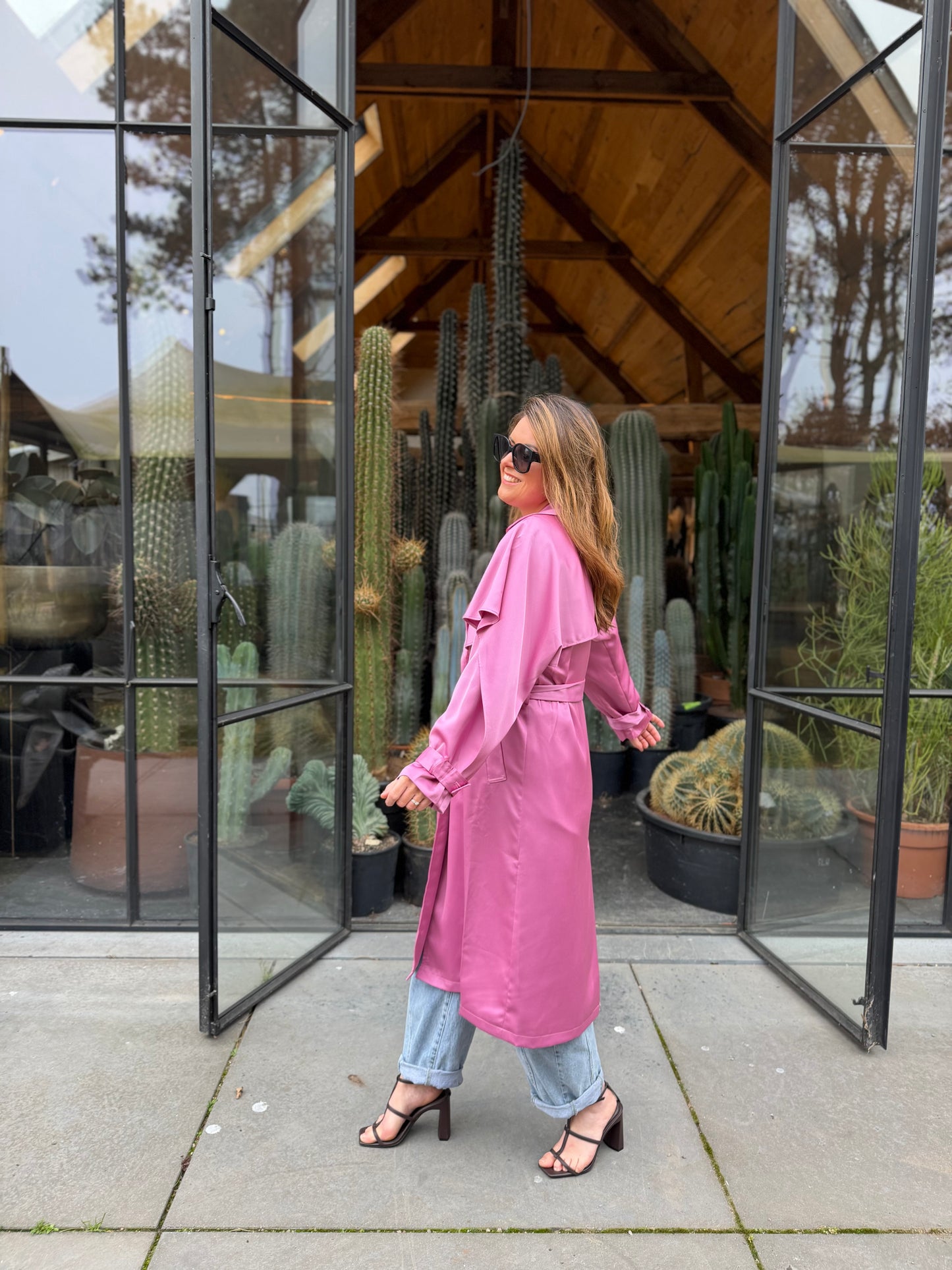 Fushia Trench Coat Pink