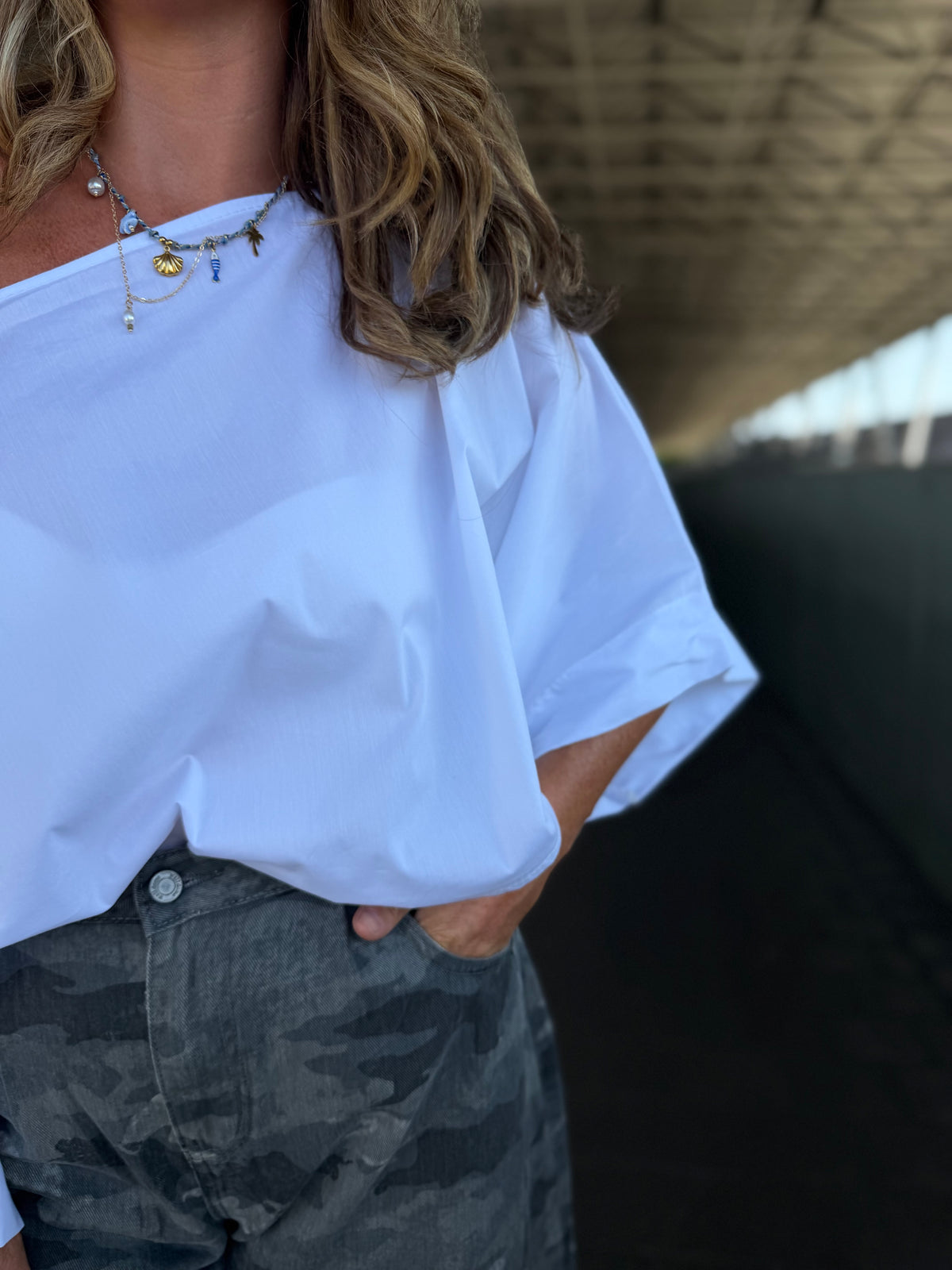 Aperol Off Shoulder Top Wit