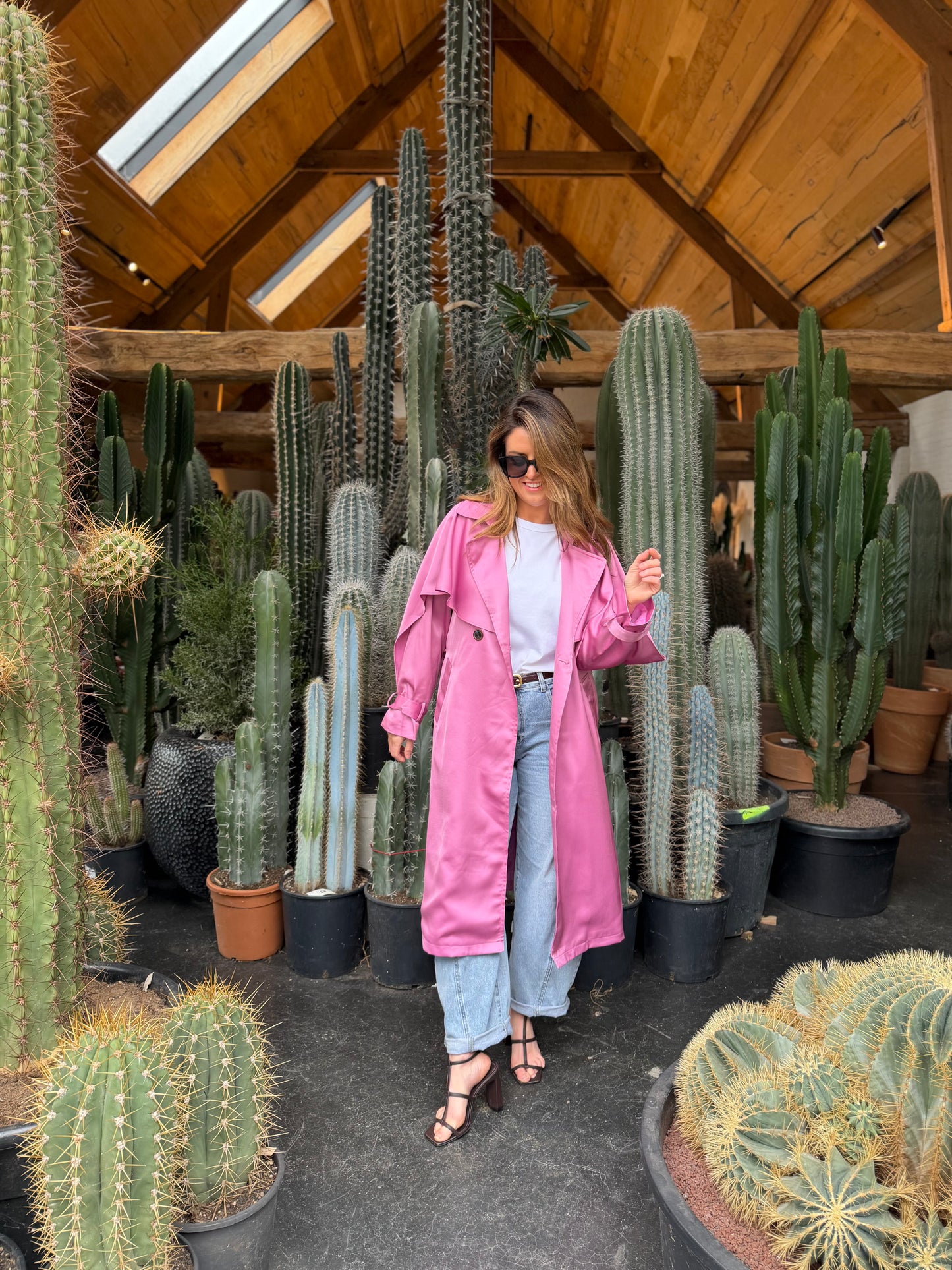 Fushia Trench Coat Pink