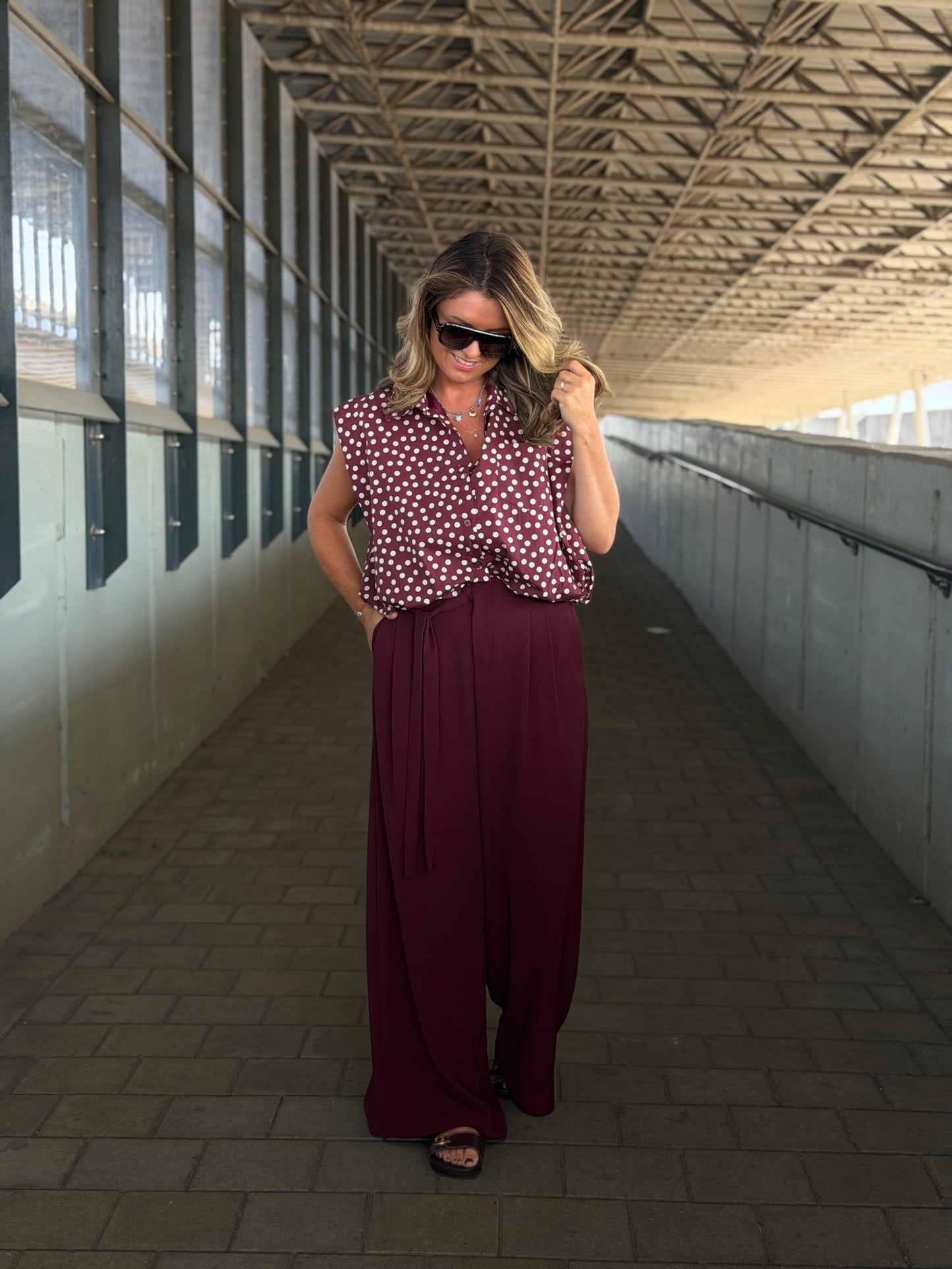Pia Blouse bollen Bordeaux