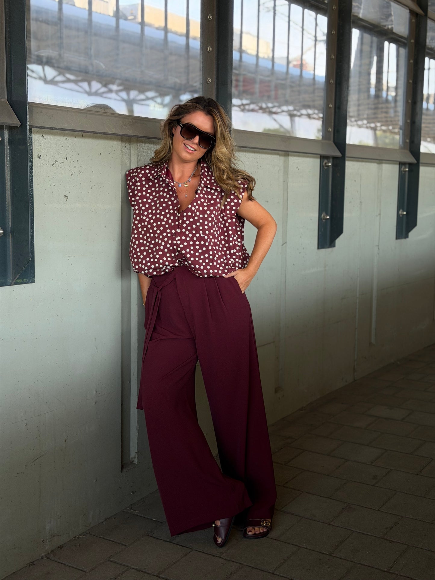 Pia Blouse bollen Bordeaux