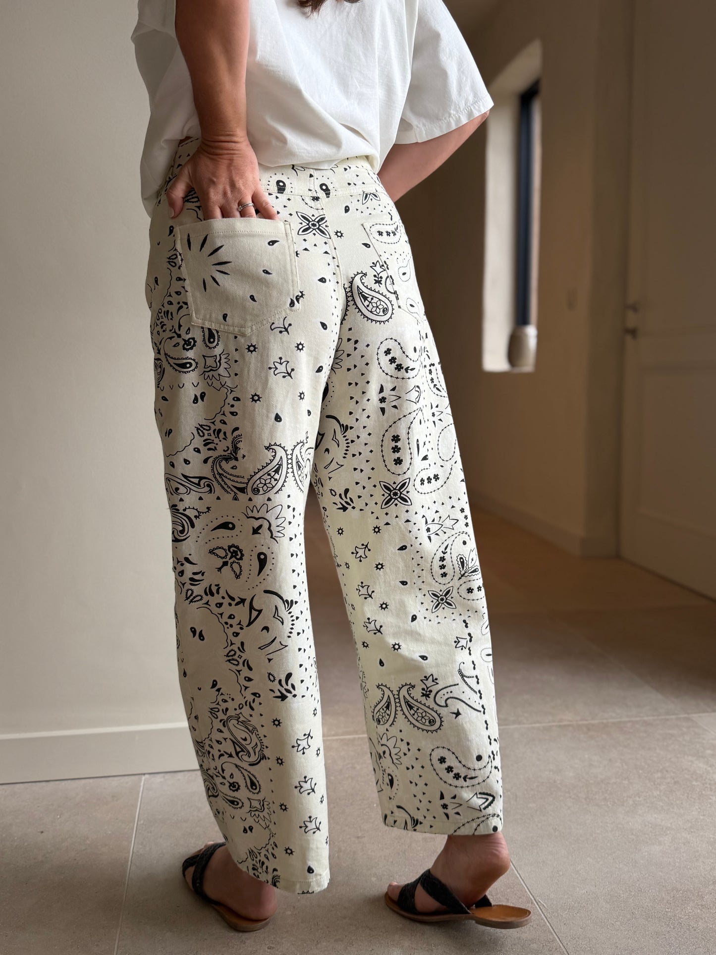 Bandana Pants Ecru