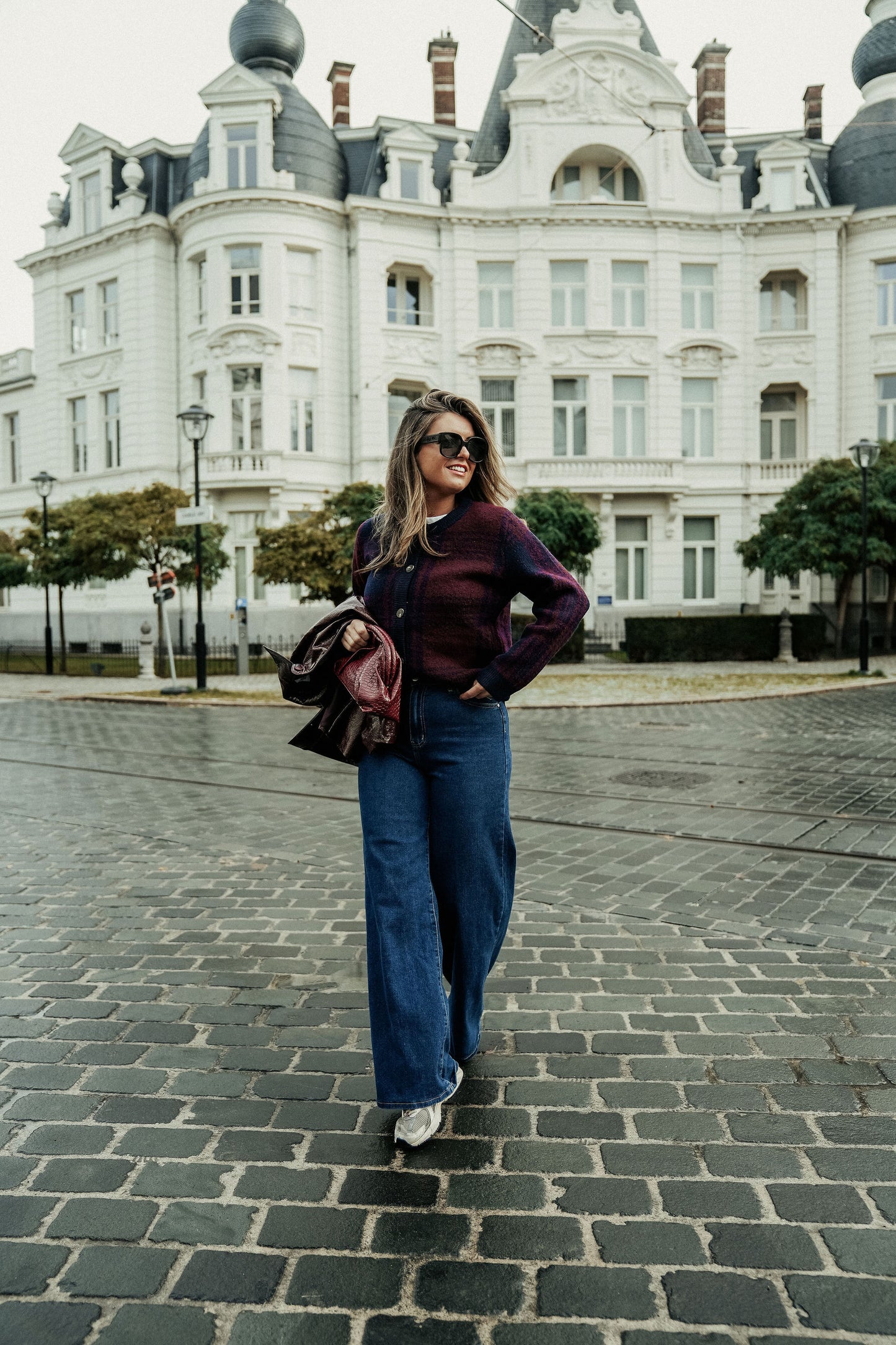 Jacqueline Gilet Blauw Bordeaux