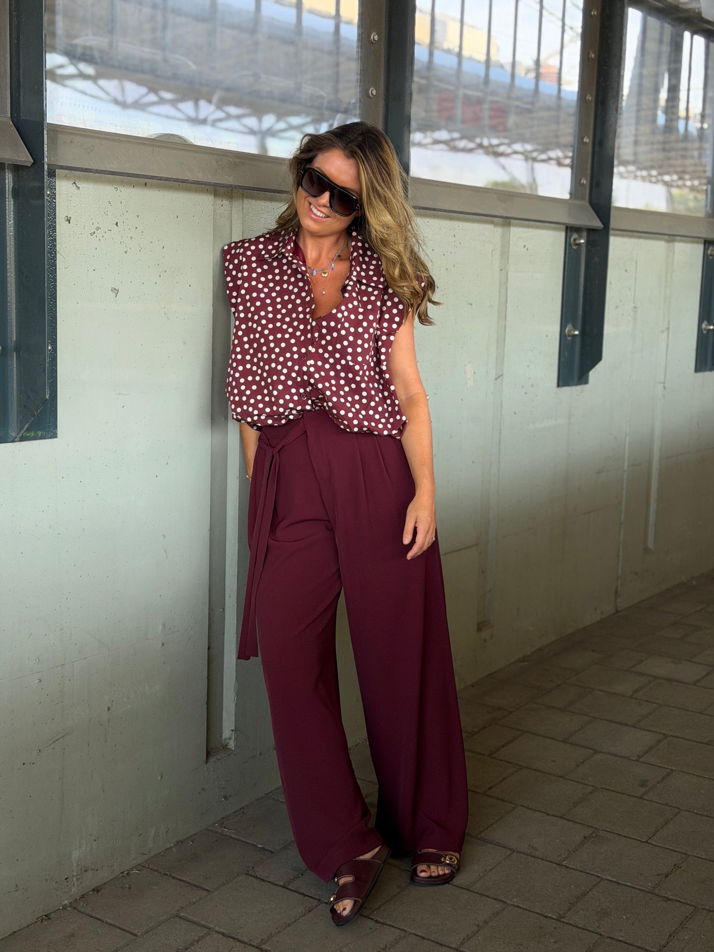 Pia Blouse bollen Bordeaux