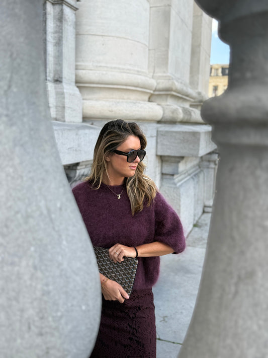 Vinci Mohair pull plum