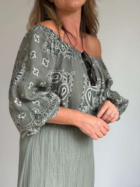 Bandana Off Shoulder Kaki