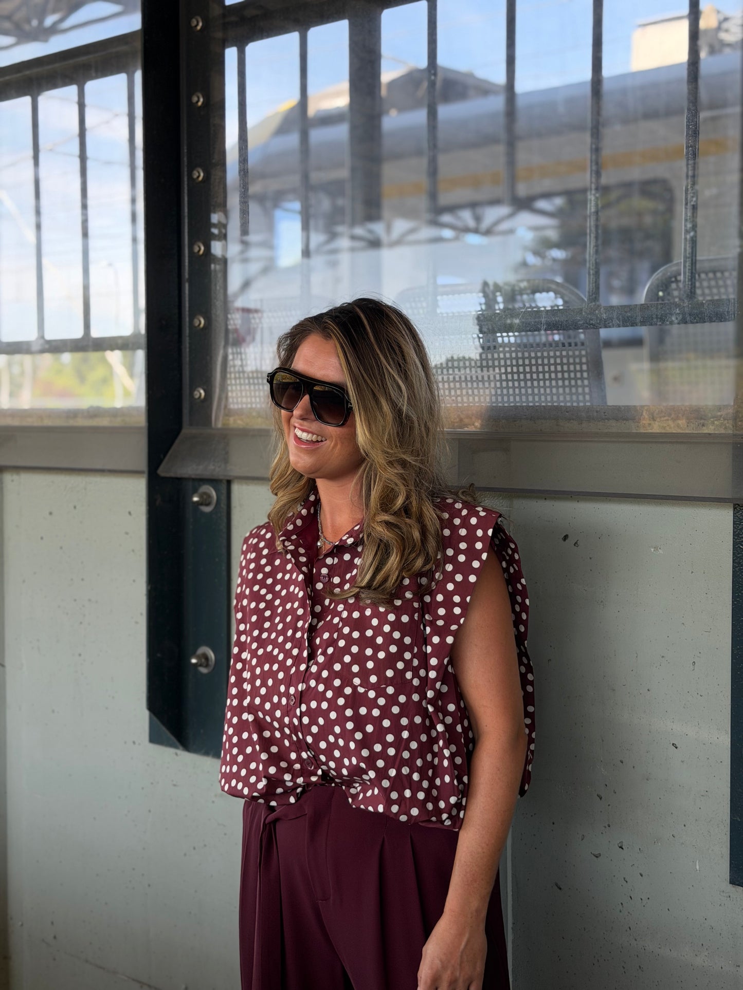 Pia Blouse bollen Bordeaux