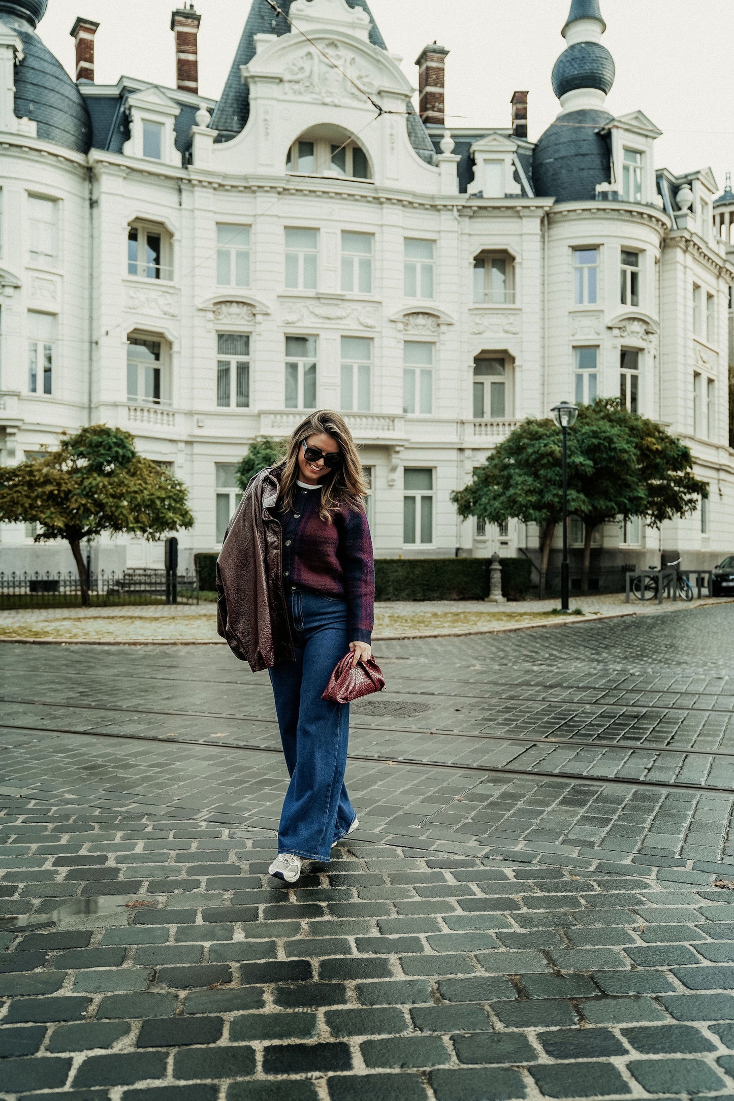 Jacqueline Gilet Blauw Bordeaux