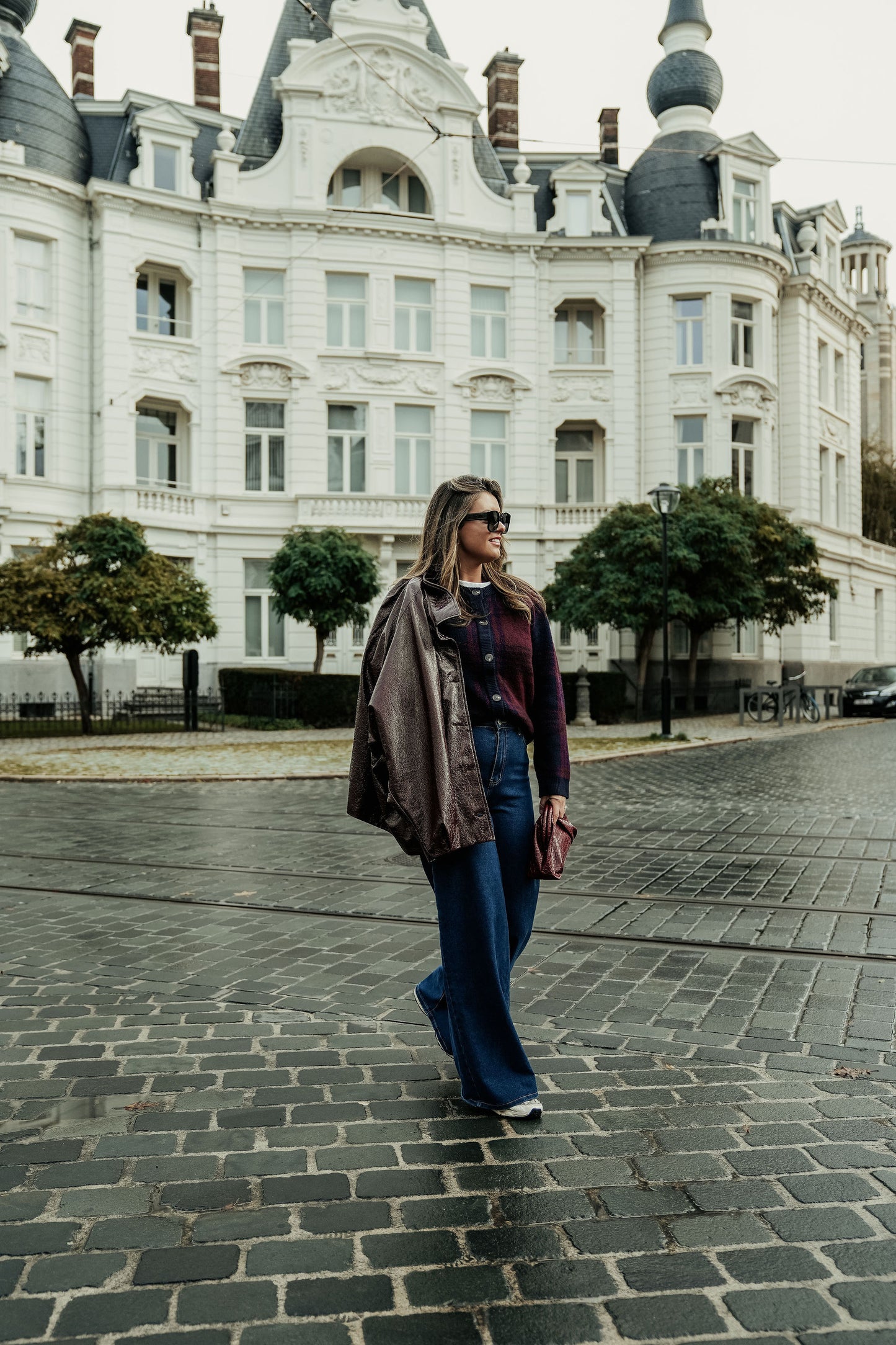 Jacqueline Gilet Blauw Bordeaux