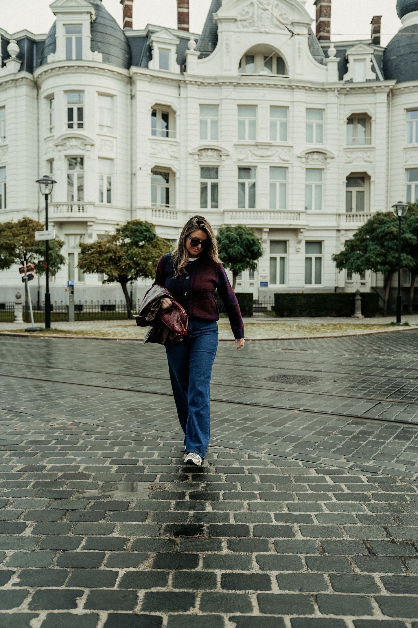 Jacqueline Gilet Blauw Bordeaux