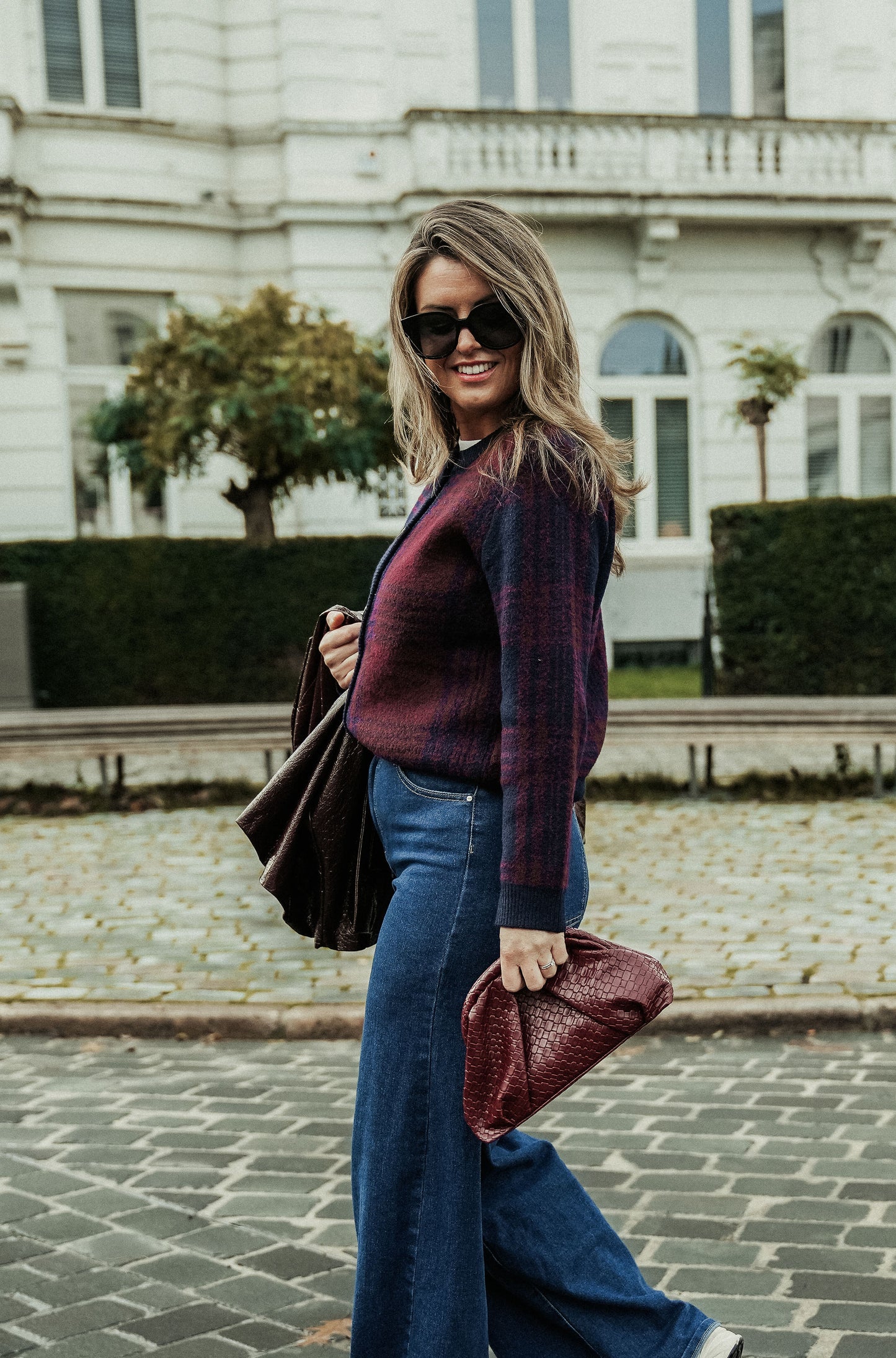 Jacqueline Gilet Blauw Bordeaux