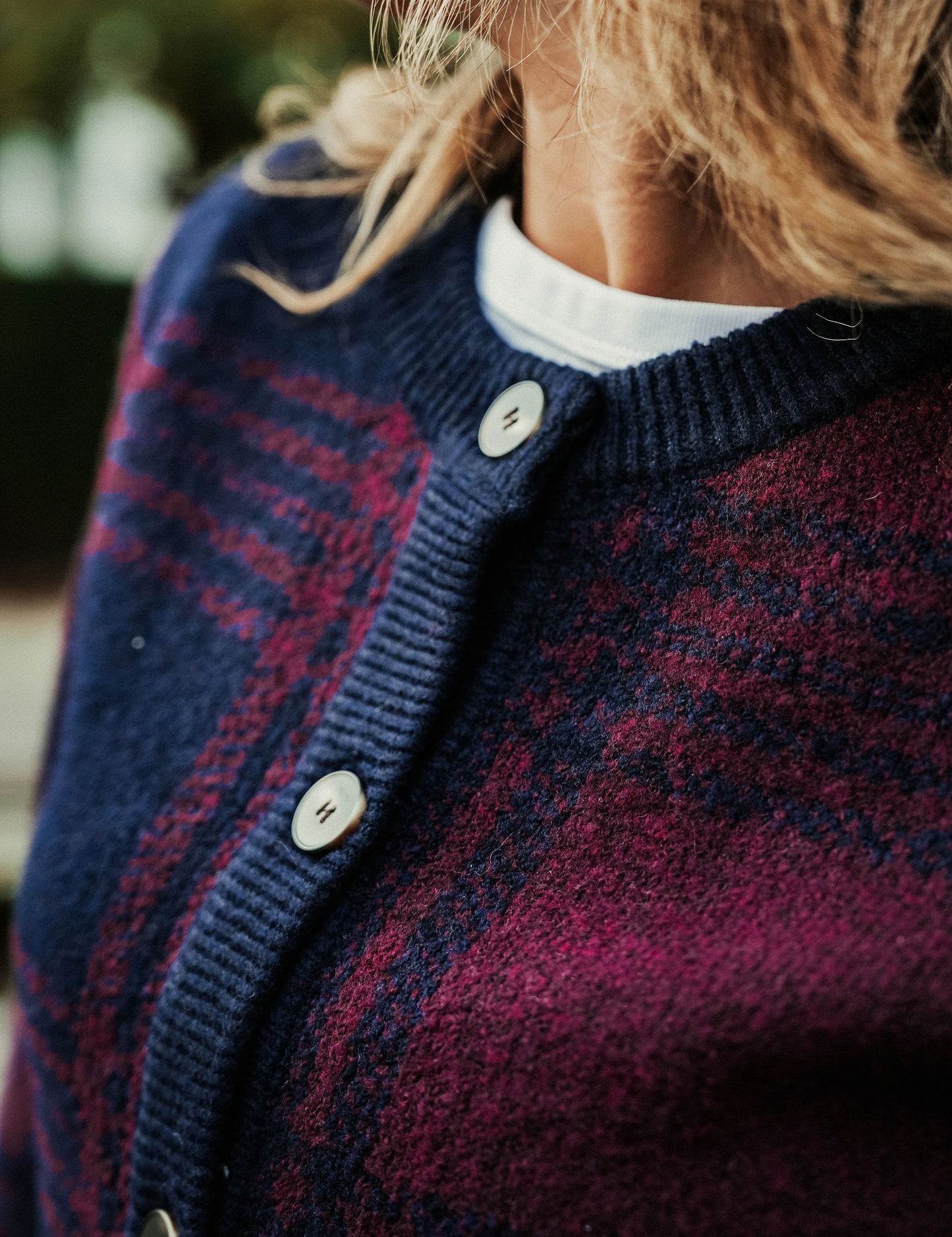 Jacqueline Gilet Blauw Bordeaux