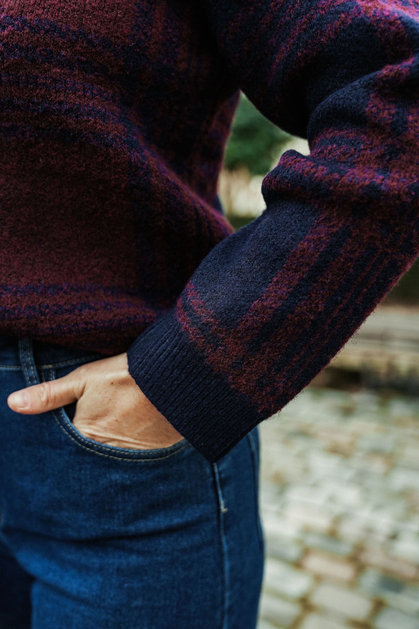 Jacqueline Gilet Blauw Bordeaux