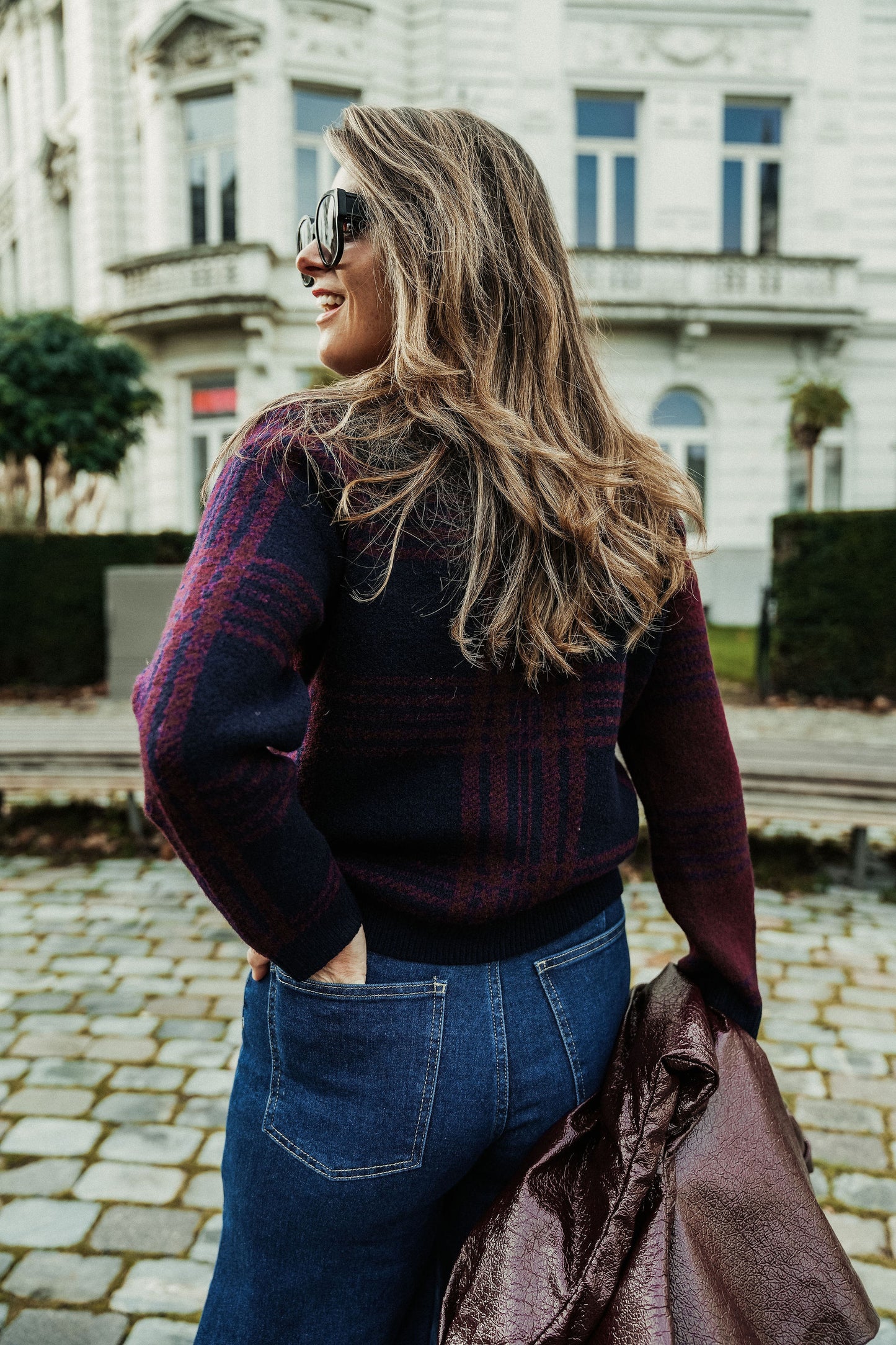 Jacqueline Gilet Blauw Bordeaux