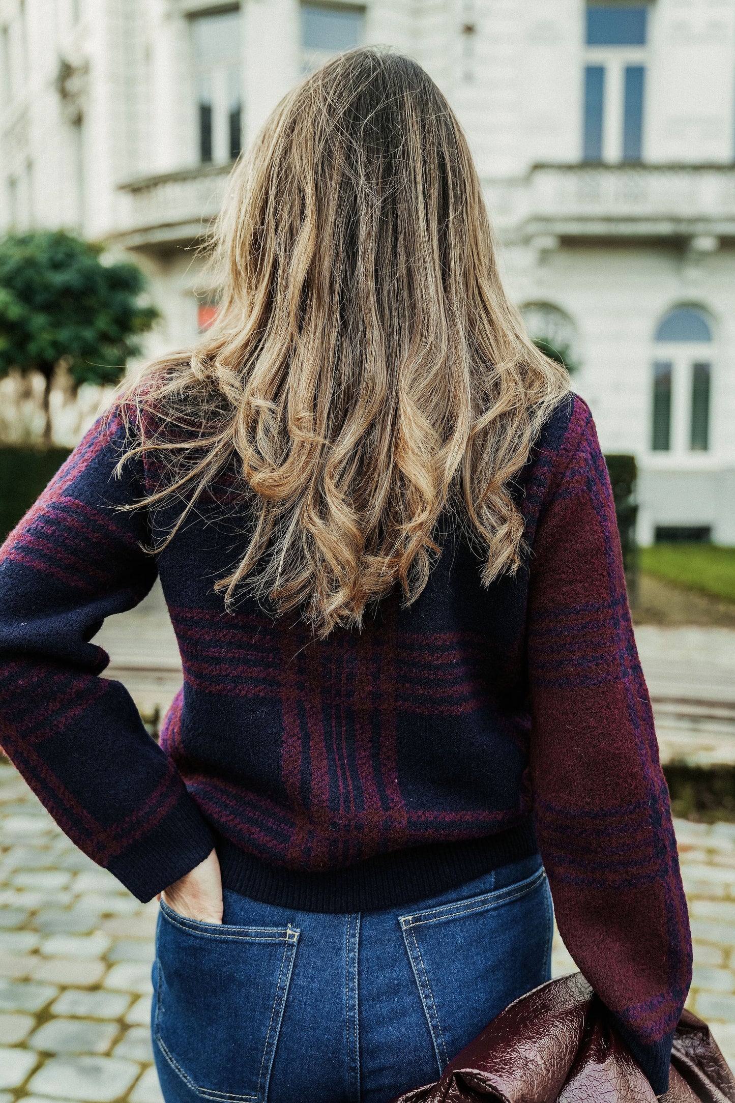 Jacqueline Gilet Blauw Bordeaux